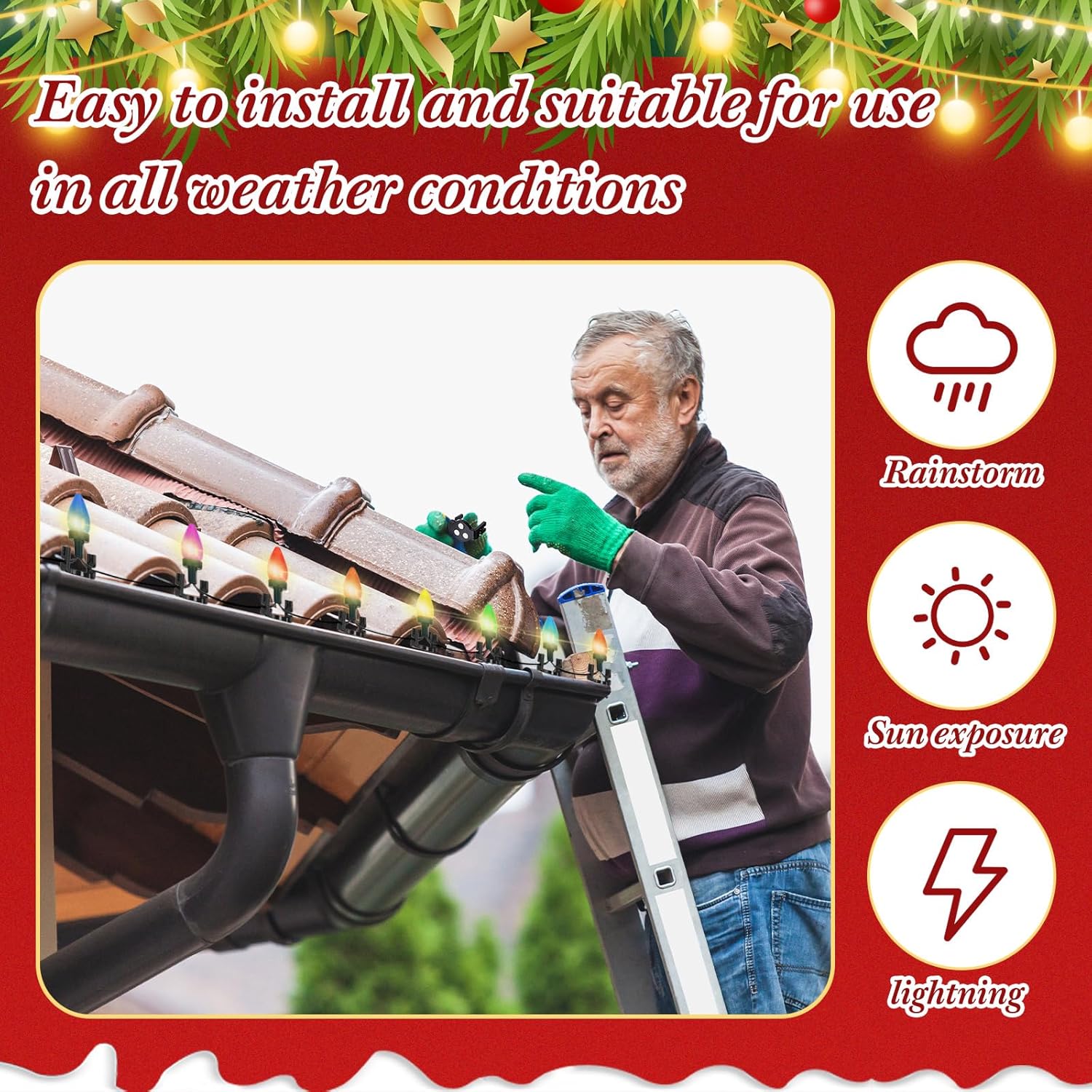 Blulu 150 Pcs Christmas Magnetic Light Clips Bulk, Triple-Disc, Compatible with C7 C9 Sockets, Christmas Magnetic Socket Clips for Xmas Decor String Lights Holiday Outdoor Patio Metal Fence(Black)