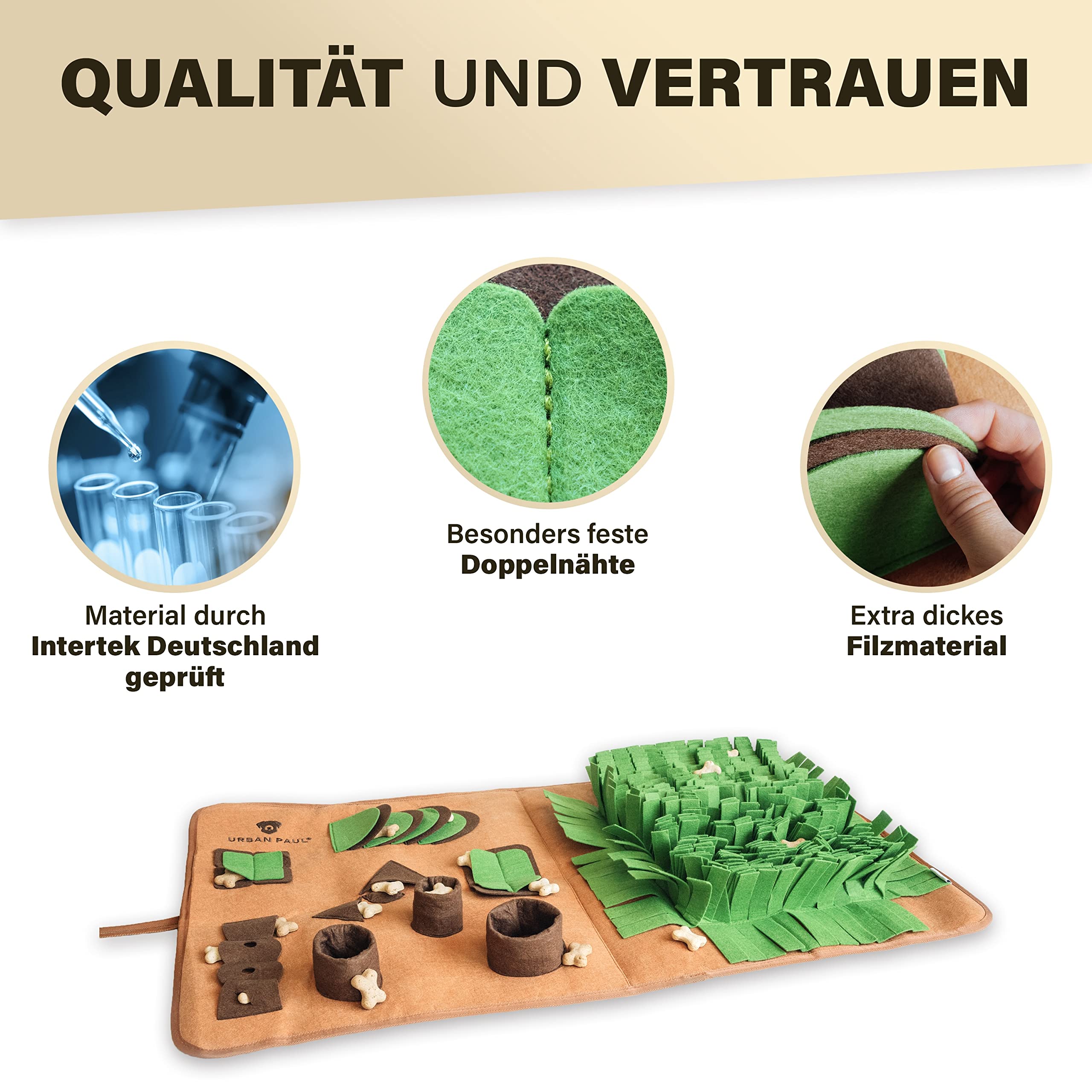 Schnüffelteppich Hund - XXL Schnüffelmatte für große Hunde | Extra großes Intelligenzspielzeug - extrem widerstandsfähig und waschbar - Vielseitiges Schnüffelspielzeug