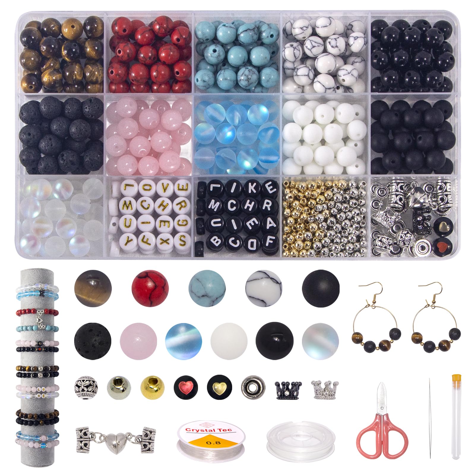 Amazon.com: Mchruie 636pc Bracelet Making Kit, 8mm Beads for