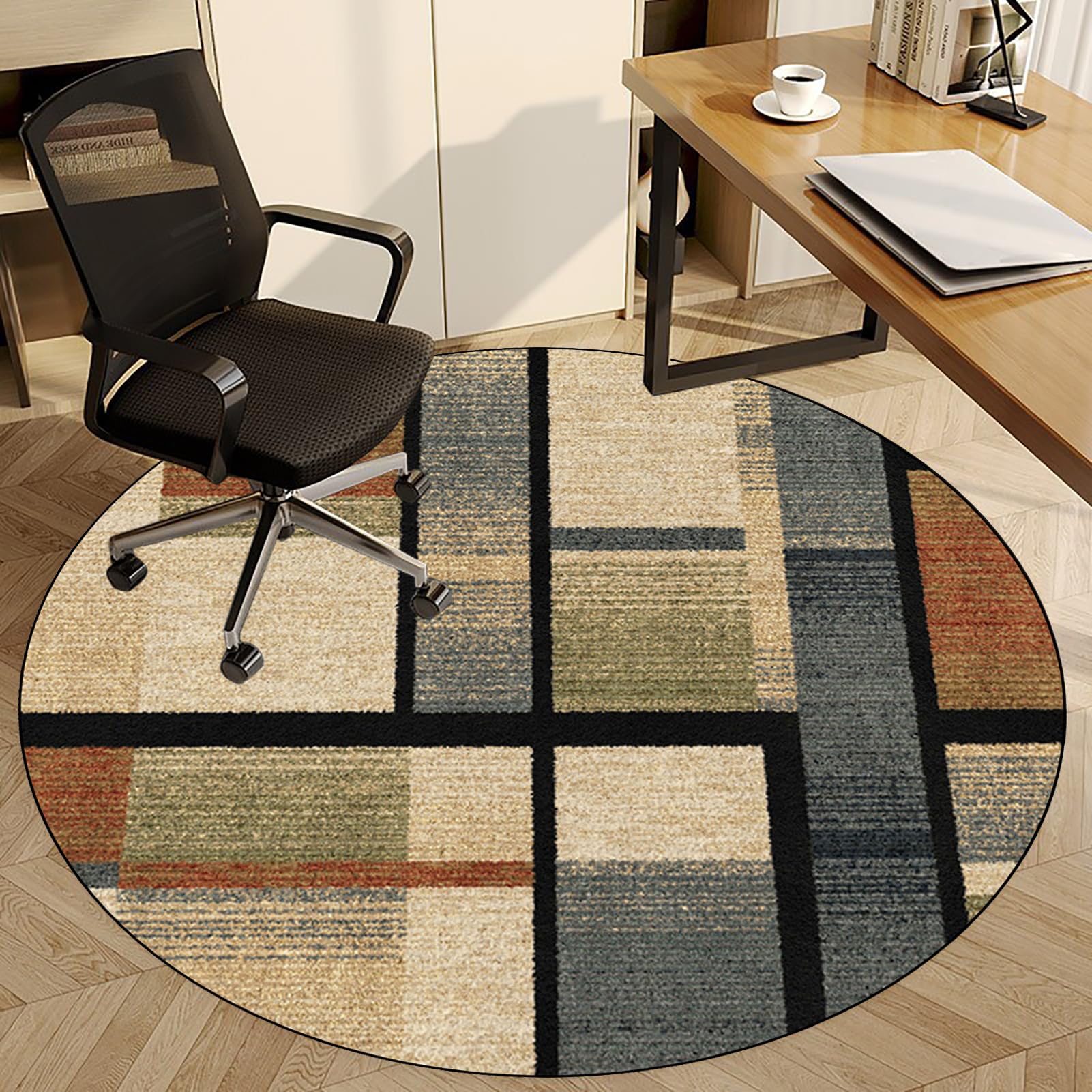 Chair Mat for Hardwood Floor 100 cm, Round Computer Desk Gaming Chair Mat, Non-Slip Floor Protector for Rolling Chair, Carpet Chair Mats, Hard-Floor Chair Mats for Laminate Parquet Tile Floors