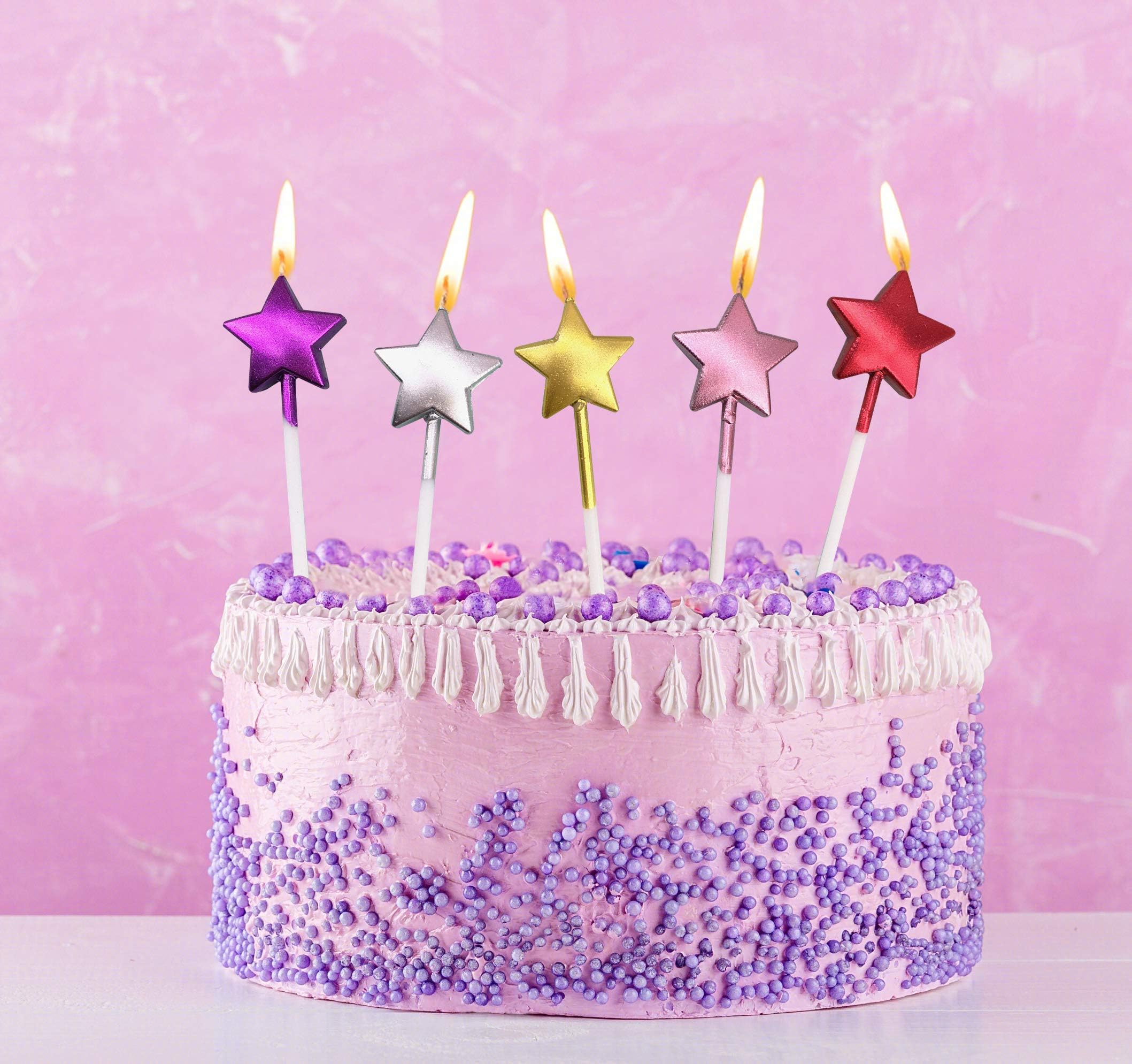 6 Candeline Compleanno A Forma Di Stella – Oro, Per Torte E Cupcake, Decorazione Feste E Matrimoni
