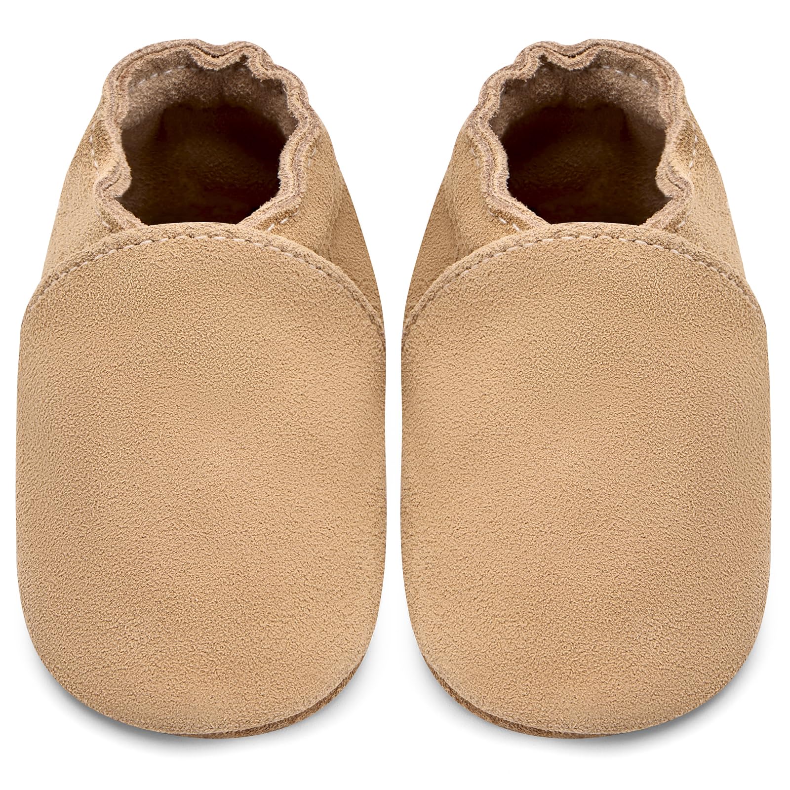 IceUnicorn Baby Lauflernschuhe Krabbelschuhe Baby Mädchen Jungen Lederpuschen Weicher Leder Wildledersohlen Lederschuhe Babys(Khaki, 6-12 Monate)