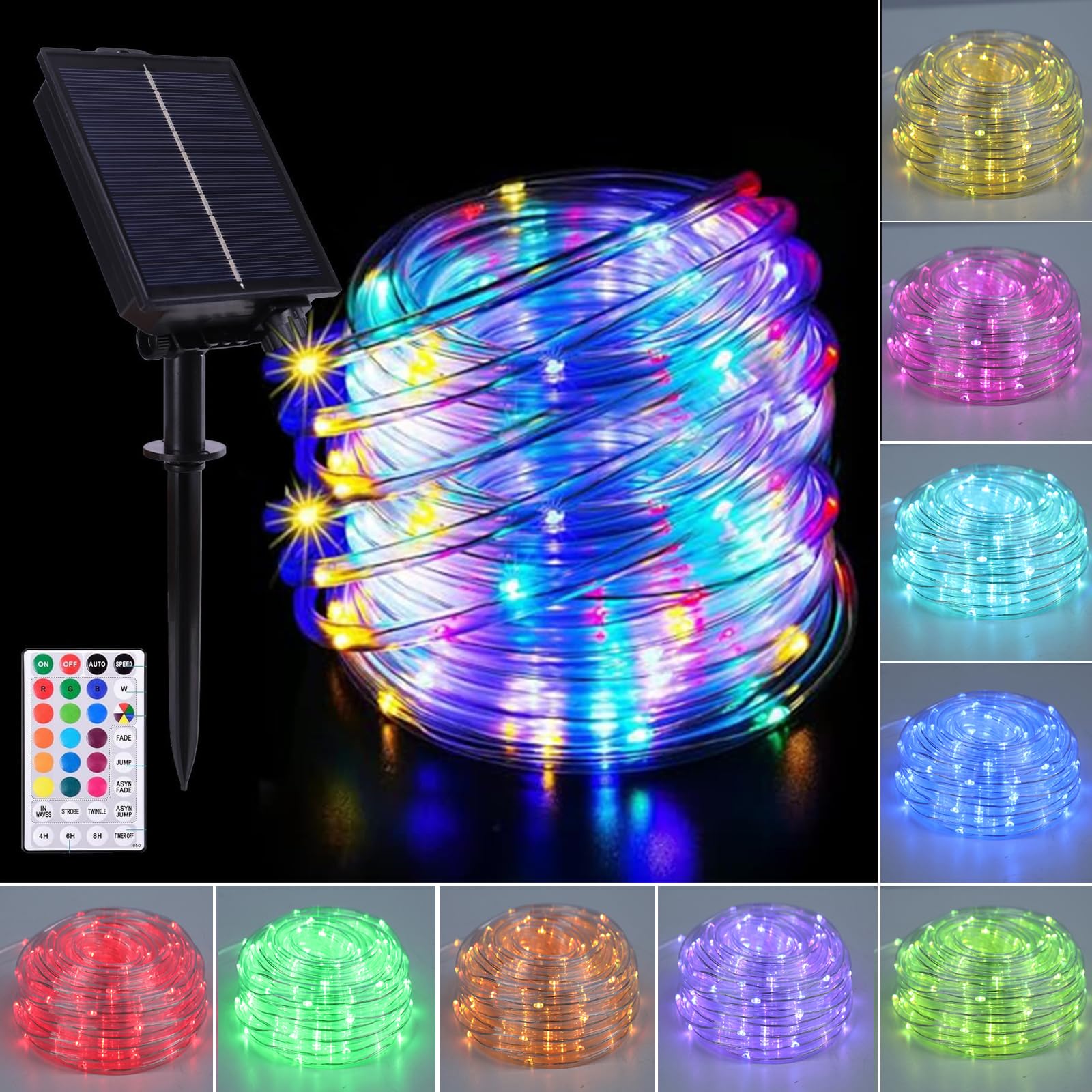Afirst Guirlande lumineuse solaire d'extérieur étanche à distance, minuterie et plusieurs modes d'éclairage, 200 LED, pour Noël, jardin, terrasse