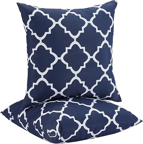 JMKaixin Paquete de 2 almohadas decorativas impermeables para exteriores e interiores, con relleno, cojines cuadrados de 18 x 18 pulgadas para cama,