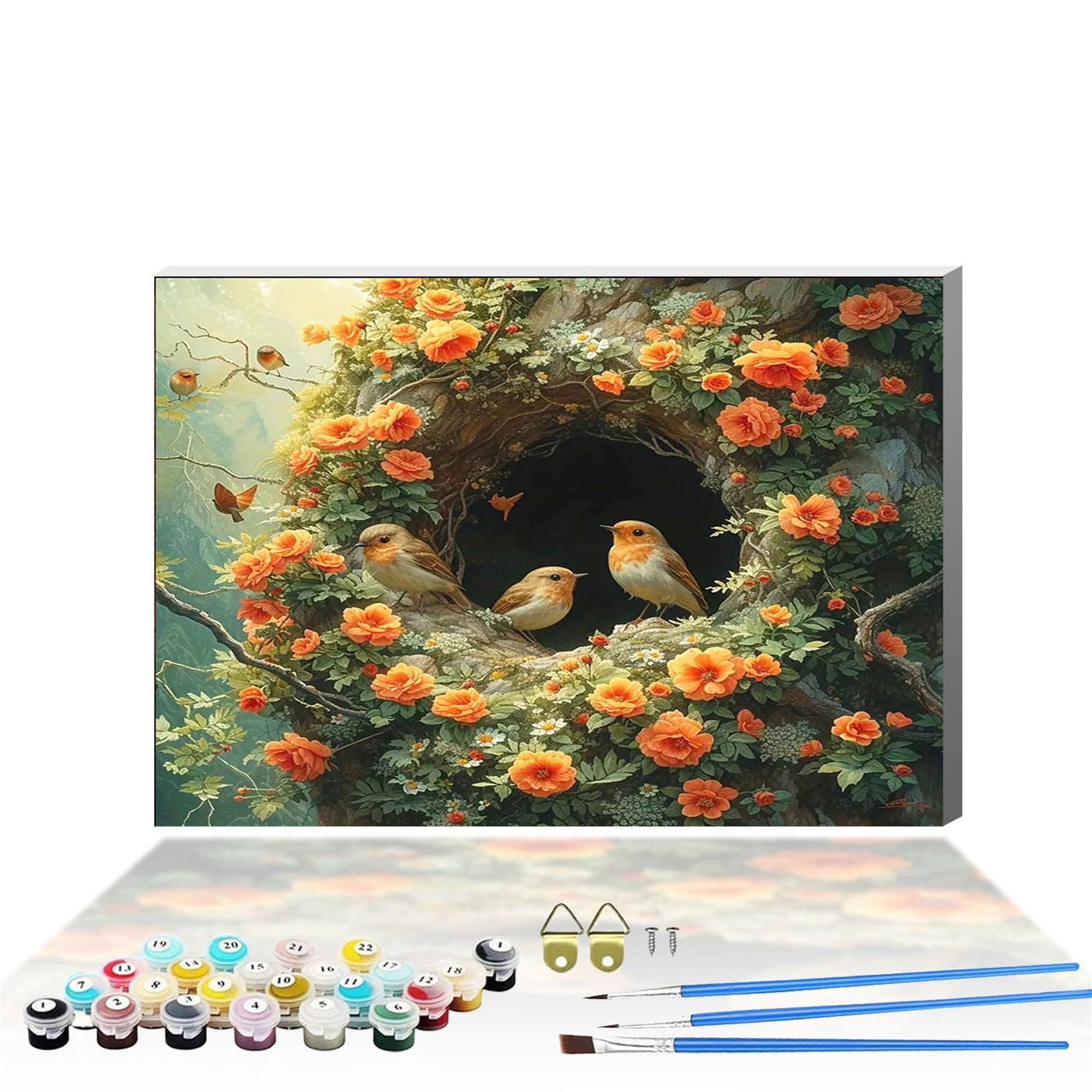 Nianxi Paint by Numbers for Adults,Painting by Number Kits Canvas,Easy Cheerful Painting DIY for Beginners,Home Wall Decor (Chick)