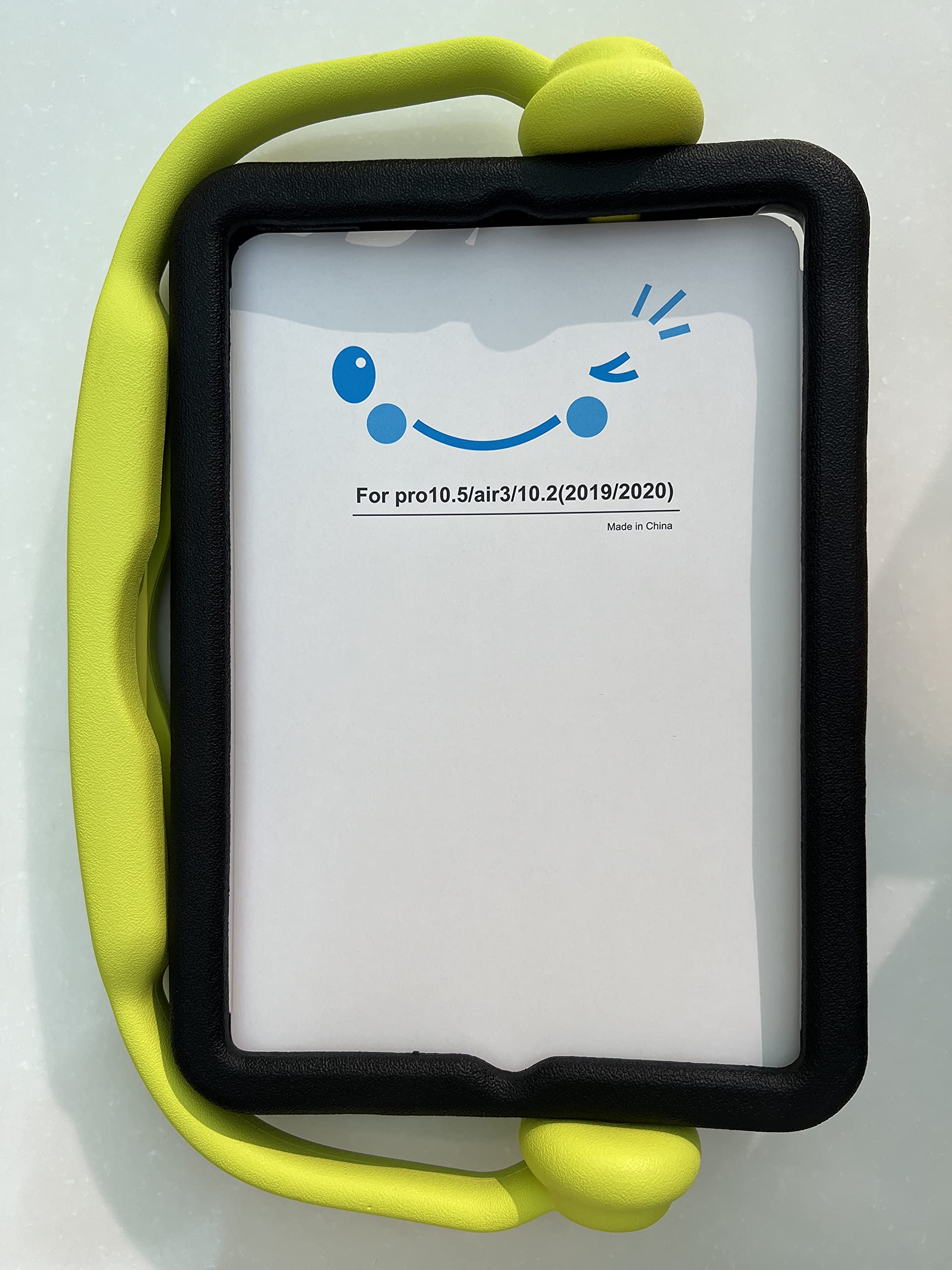 Kids iPad Case with Handle for iPad 10.2 (2019/2020), Air3, Pro 10.5 (Black, Light Green)