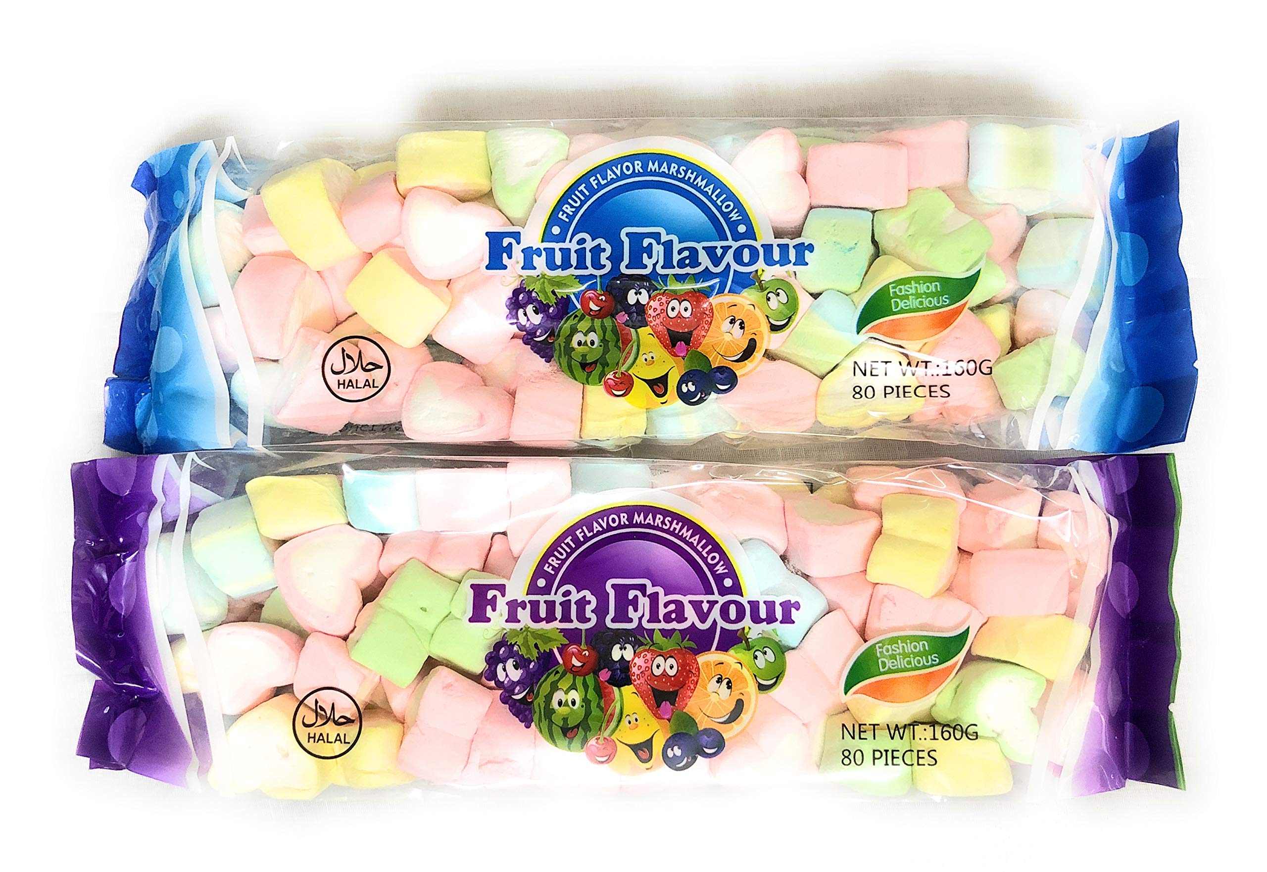 FRUIT FLAVOUR Marshmallow Heart Shape (Pack of 2) (160g*2)