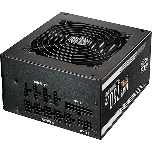 Cooler Master MWE Gold 750 V2 Full Modular PSU, 750W, 80+ Gold, Designed Ready Nvidia RTX 5070 Ti | AMD RX 9070 XT, 2 EPS Connectors, 120mm HDB Fan, Semi-fanless, 5-Year