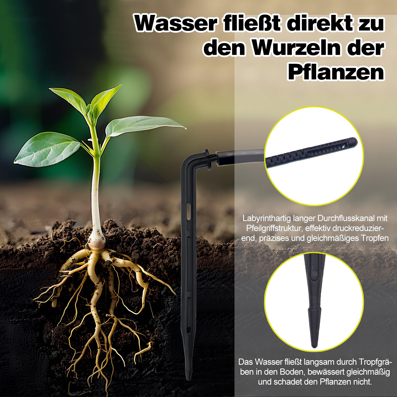 Mikro-Bewässerungsschlauch 40M,Micro-Drip-Bewässerungssystem schlauch,Tropfbewässerungs schlauch 3/5mm,für Gartenbewässerungssystem,Gewächshaus,Balkon