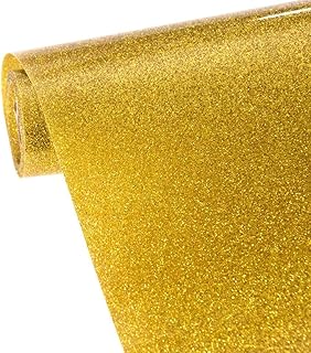 100 X 30 Cm - Fogli Adesivi Poliuretano Glitterati In Vinile A Trasferimento Termico Per DIY Borse Magliette - oro