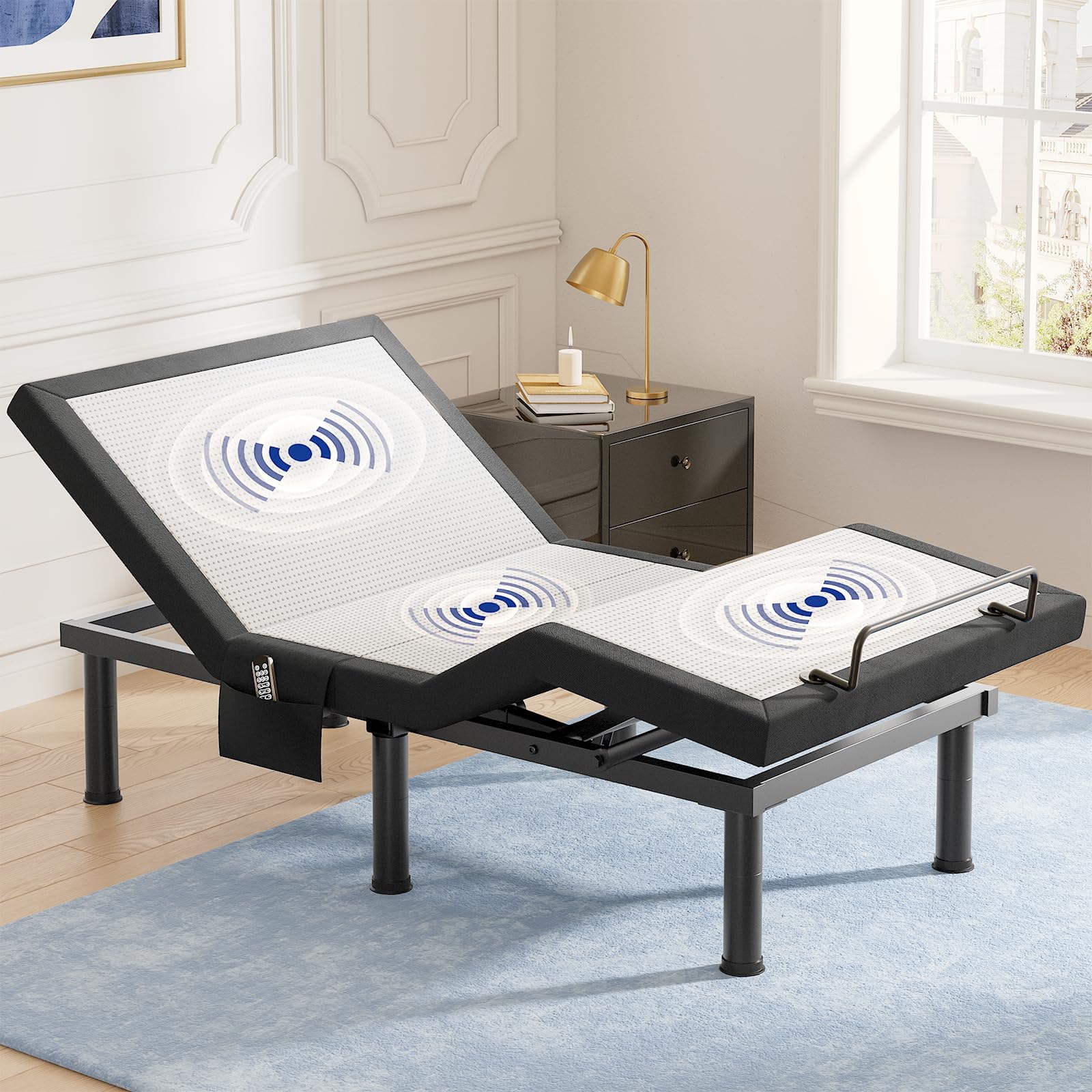 T600 Adjustable Bed Frame Twin XL Size with Remote & Massage - Syncable Electric Beds Bases, Zero Gravity, USB, Side Pocket, Nightlight, Quiet Motor, 5 Min Easy Assembly