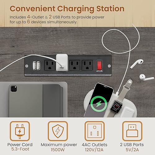 Miniatura 5 de SEDETA Escritorio para computadora de 63 pulgadas, escritorio de oficina con cajones con cerradura para archivo legalde cartas, escritorio de juegos