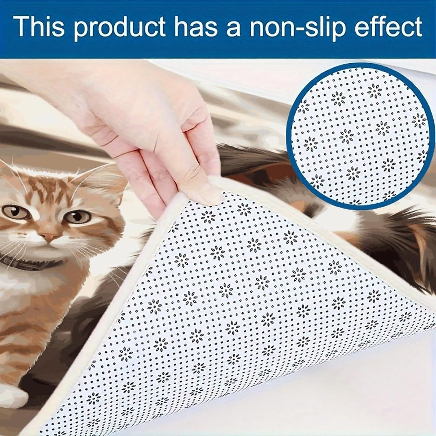 Funny Cat Dog Kitchen Mats with 2PCS Non-Slip Washable,Kitchen Rug Heavy Duty Durable, Floor Mats for Kitchen,Office,Sink,Laundry