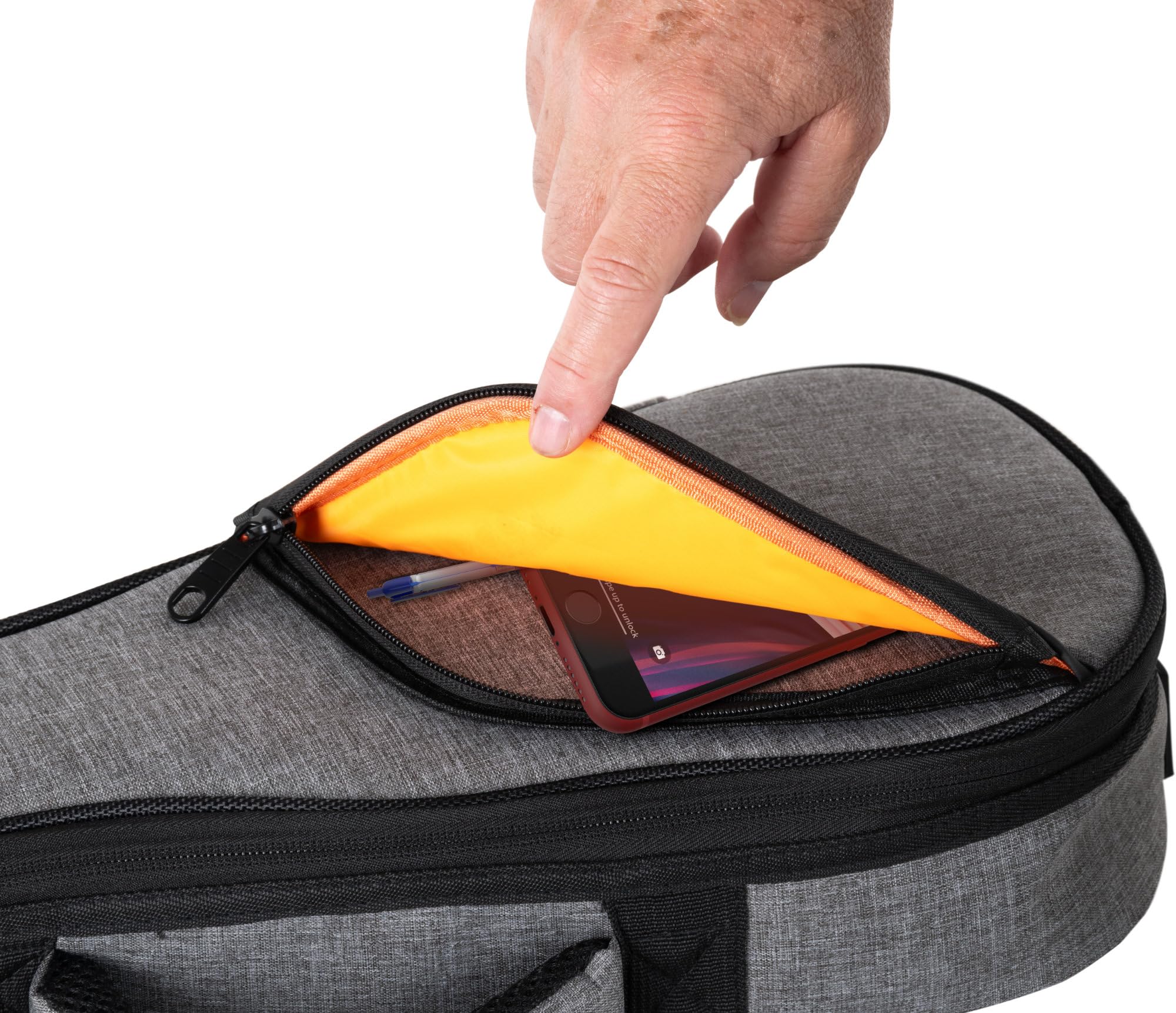 ROCKTILE Bolsa Ukelele Soprano - Funda de Transporte Impermeable et Resistente al desgarro Acolchada para ukeleles - Bolsillo Exterior Acolchado para Accesorios - Bandolera Ajustable - Gris