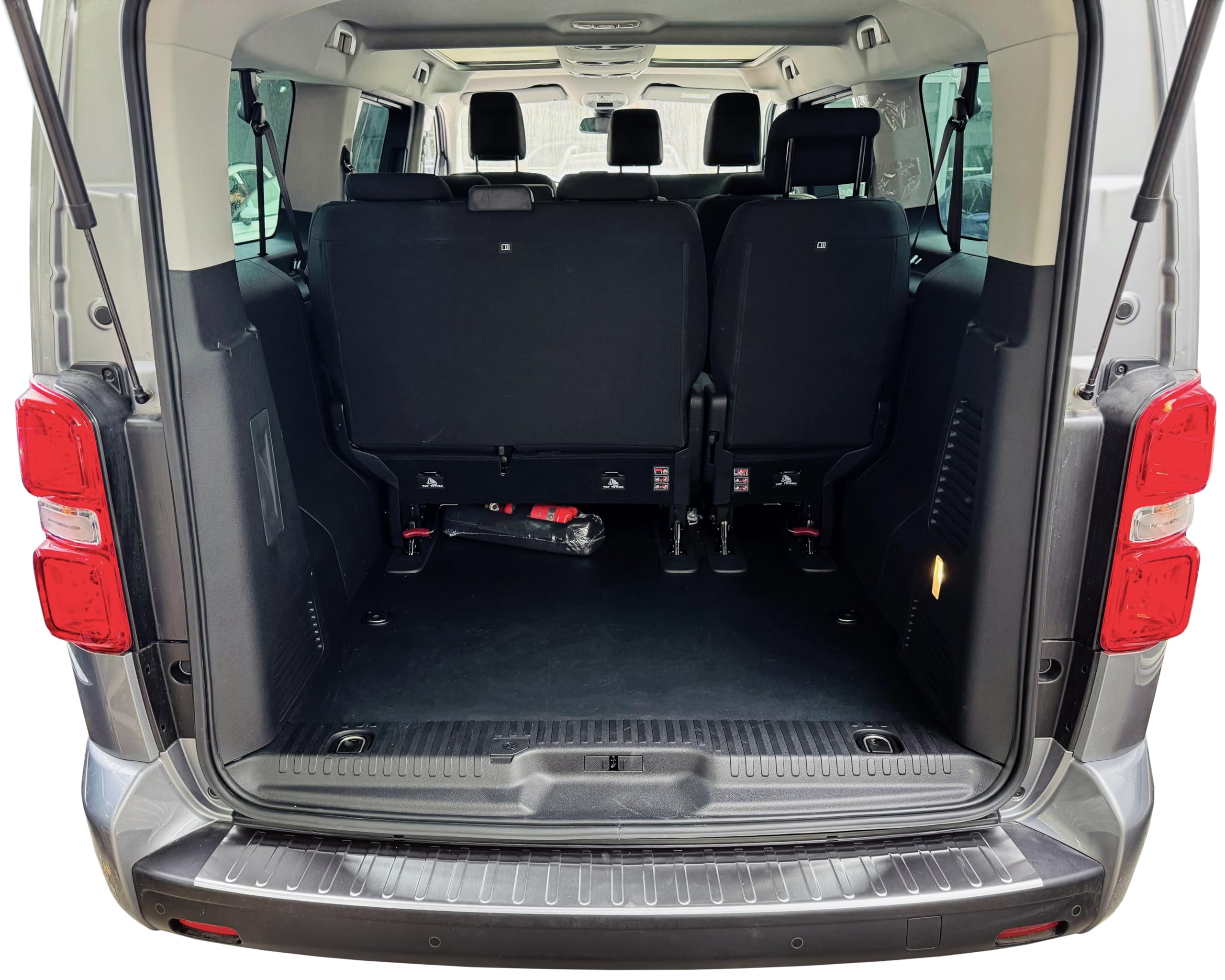 RECAMBO Protezione per paraurti in acciaio inox spazzolato opaco con texture compatibile con Peugeot Traveller anno di costruzione dal 2016 Styling e protezione per il paraurti