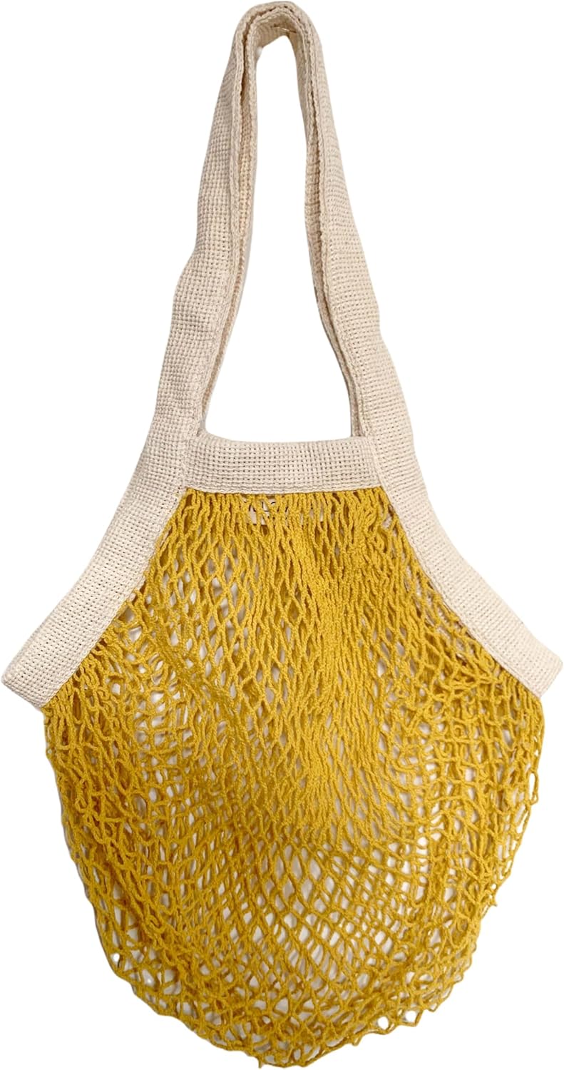 PILLOWPIA French Market Bag – Organic Cotton Tote, Handcrafted Adjustable Strap, Eco-Friendly 12-15" Farmers Market Carrier