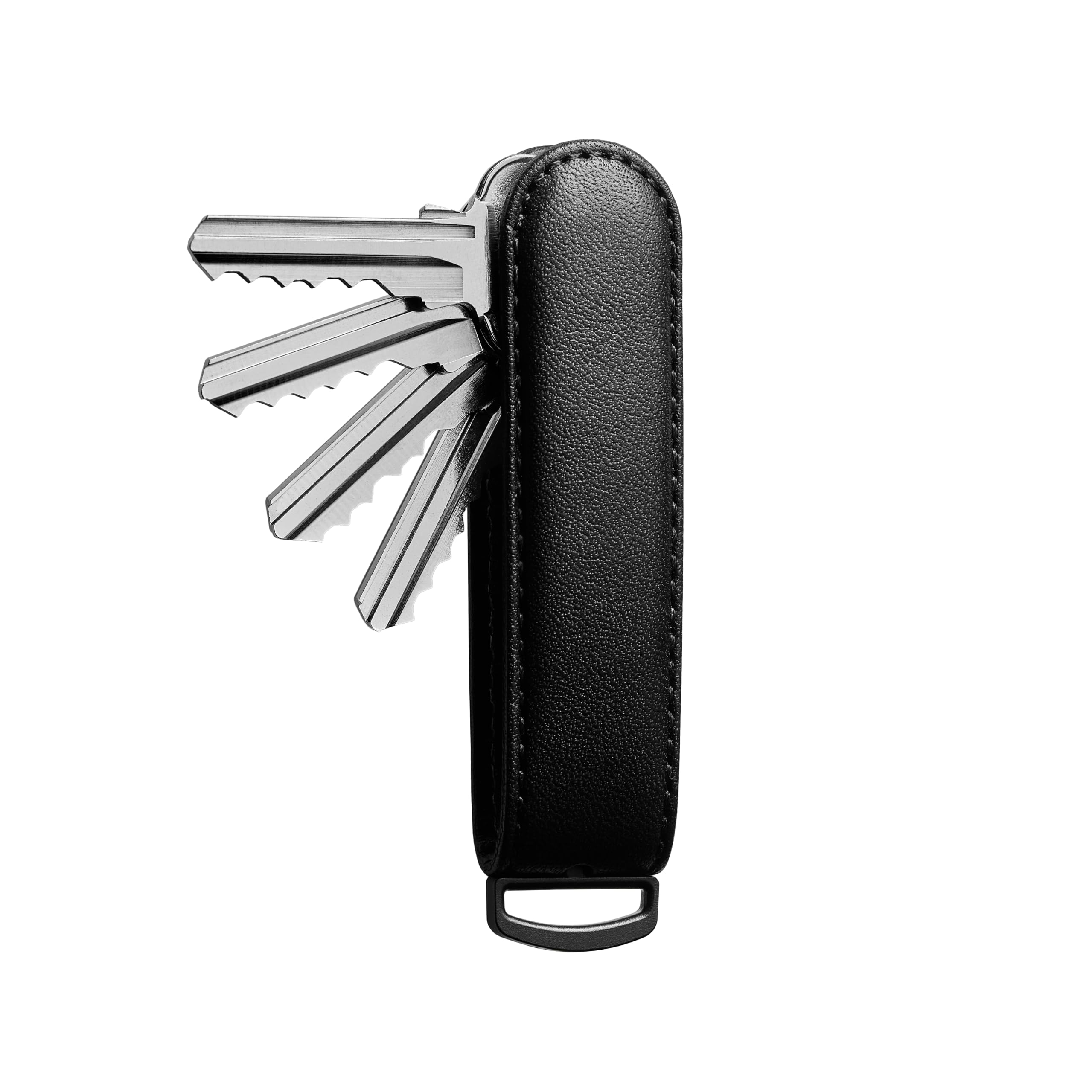 Jibbon Italian Premium Leather Key Organizer - Stylish Key Holder with Marine Grade 316 Stainless Steel, Compact EDC Keychain