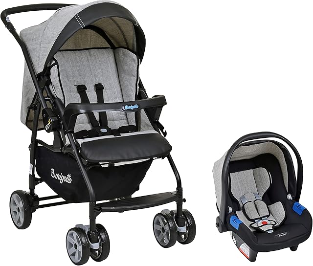 Travel System Rio K, Burigotto, Mesclado Cinza