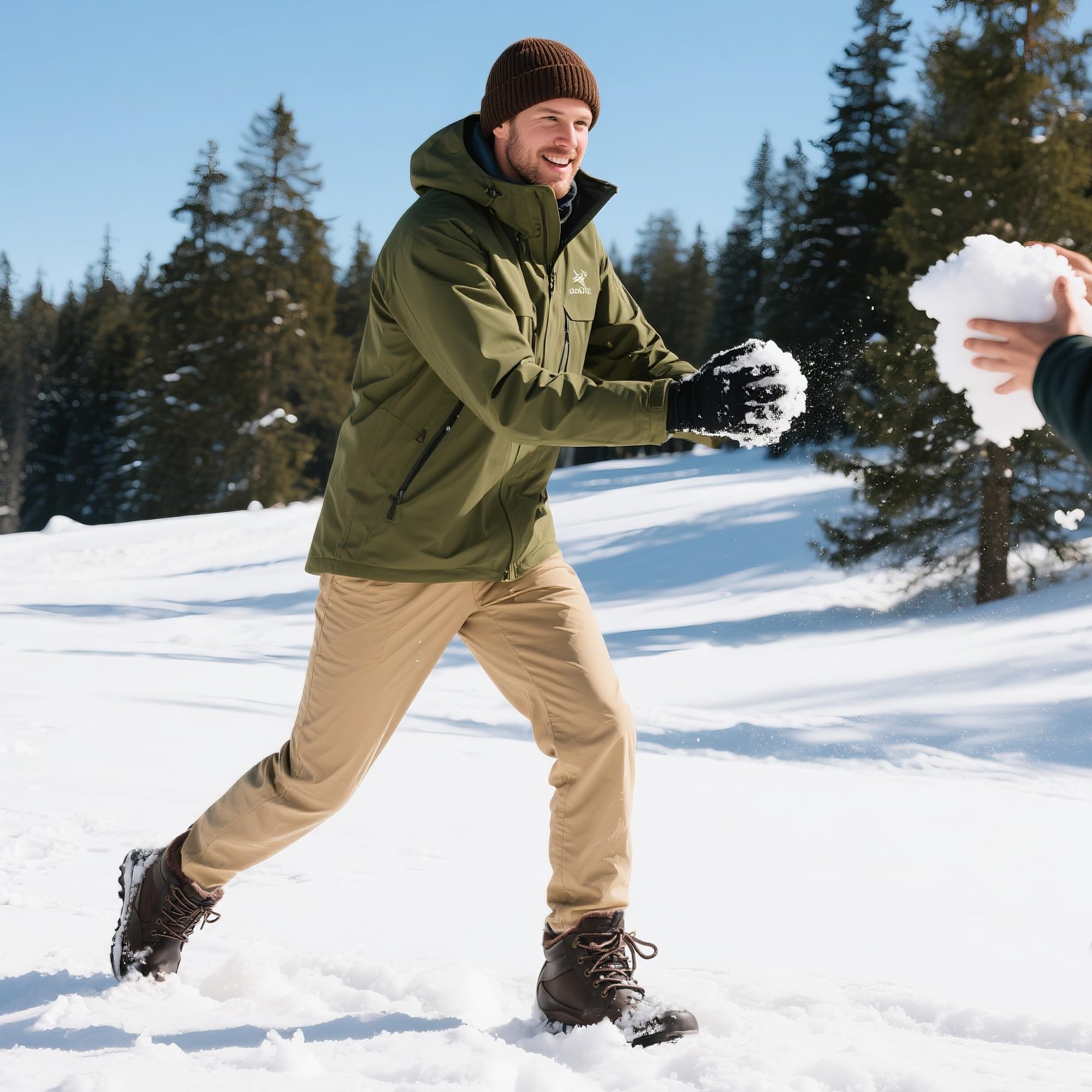 NORTIV 8 Bottes de neige imperméables pour homme - Légères et décontractées - Chukka