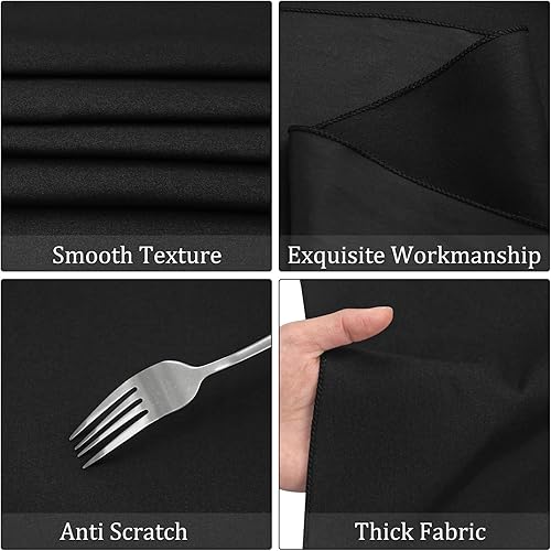 Miniatura 3 de Paquete de 8 manteles rectangulares color negro de 60 x 84 pulgadas, manteles rectangulares a granel de 4 pies, manteles de tela de poliéster