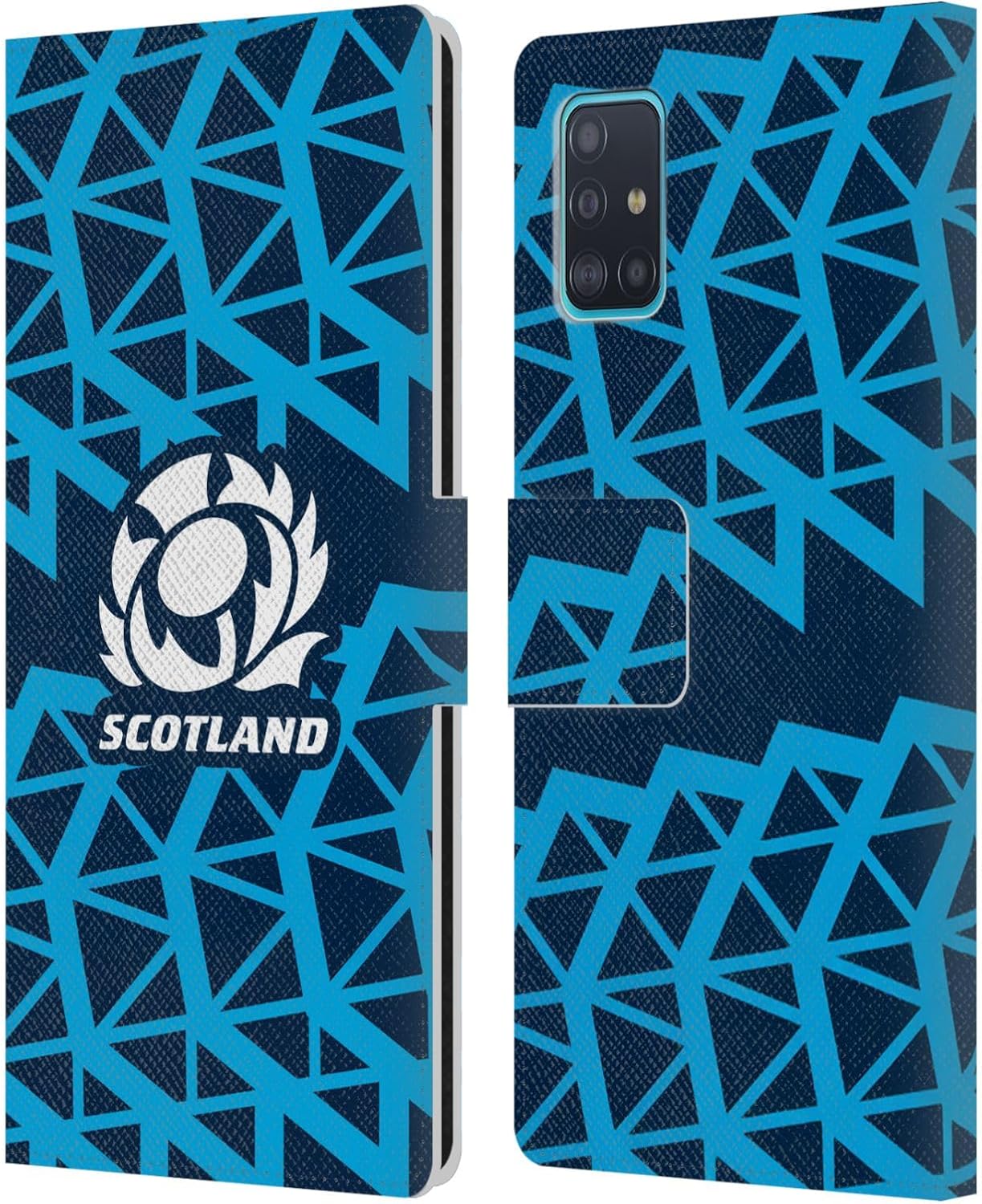 Head Case Designs Officially Licensed Scotland Rugby Training 2025/26 Crest Kit Leather Wallet Case Compatible with Samsung Galaxy A51 (2019)