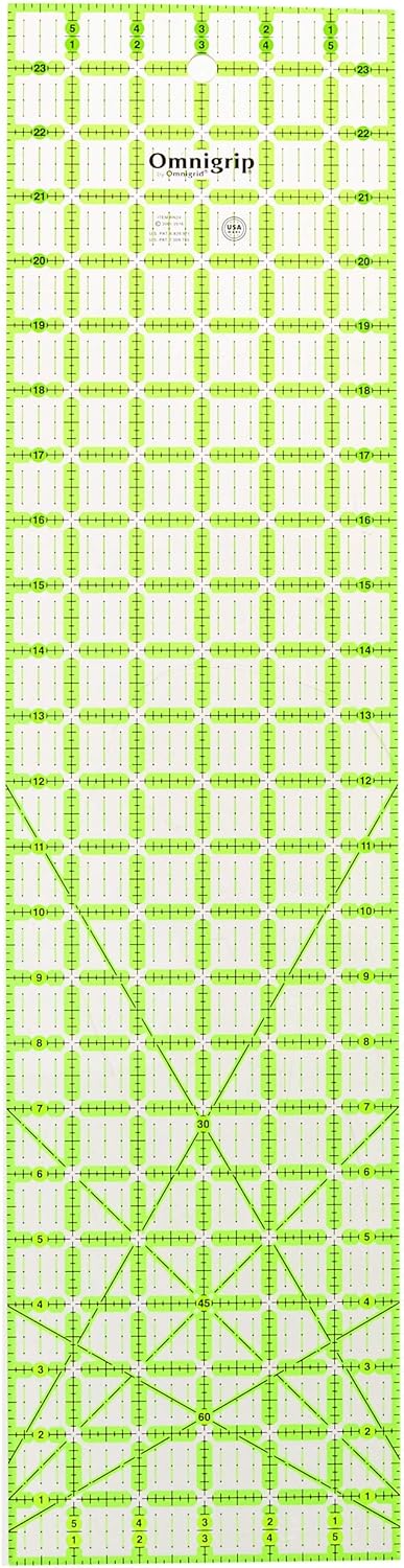 Omnigrid Non-Slip quilter's Ruler, 6" x 24", Neon Green : Everything Else