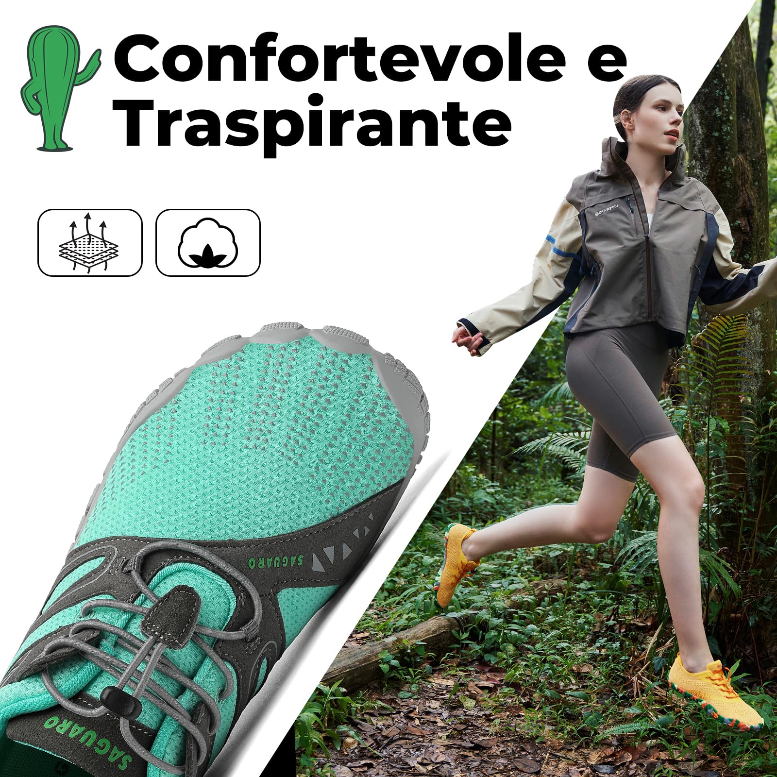 SAGUARO Scarpe Barefoot Shoes Minimaliste Scarpe da Trail Running Uomo Donna Gr.36-48