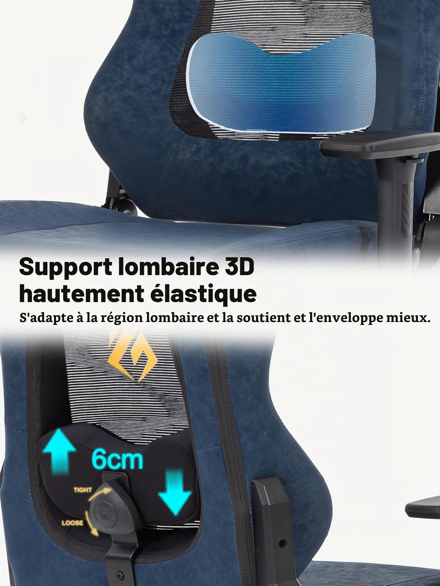 Symino Chaise de Gamer Ergonomique, Chaise Gaming avec Soutien Lombaire Repose-Pieds, Fauteuil de Bureau réglable et pivotant capacité de Charge 150 kg