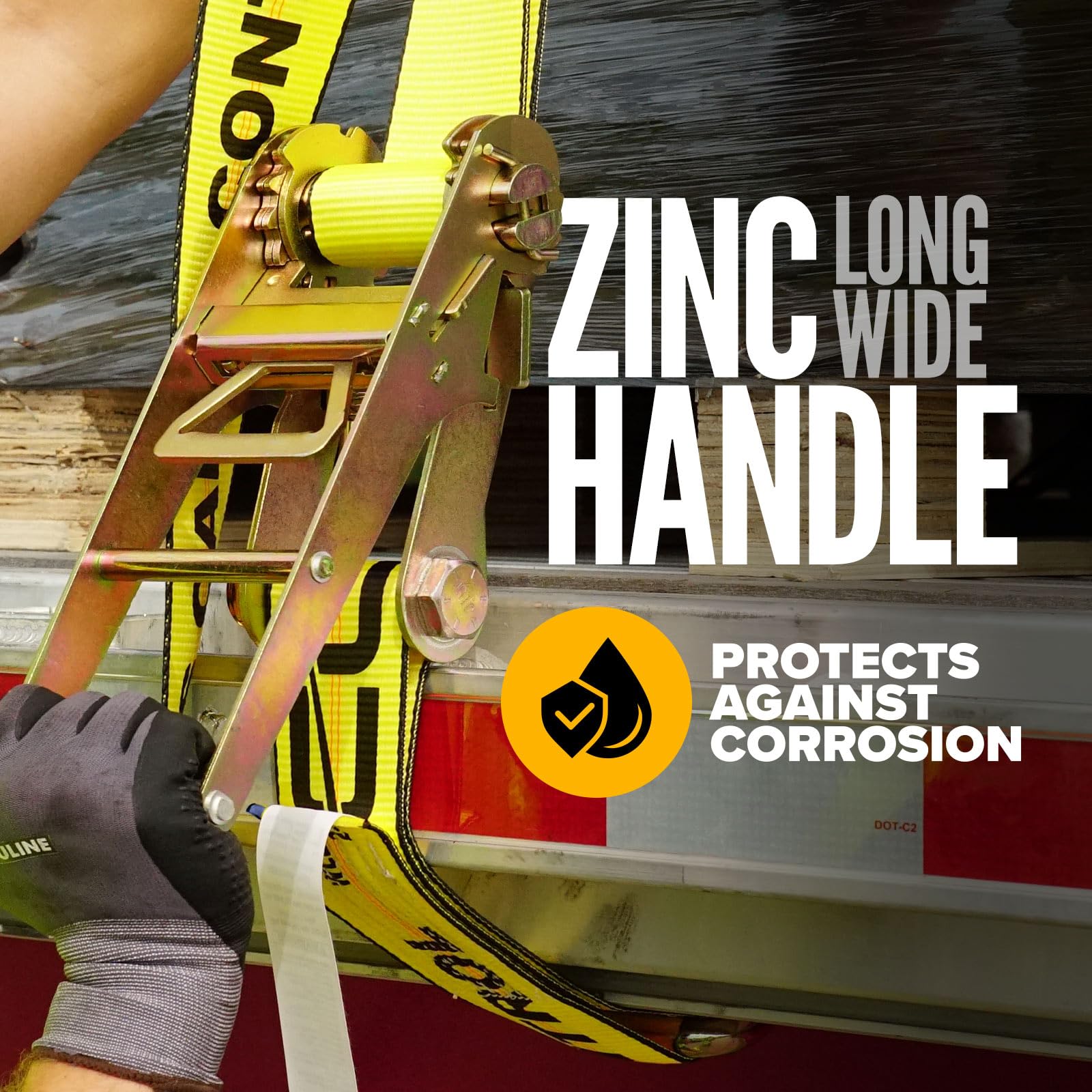 KJE Flat Hook Ratchet Straps,4 Pack Heavy Duty Tie Down Straps 2" X 27