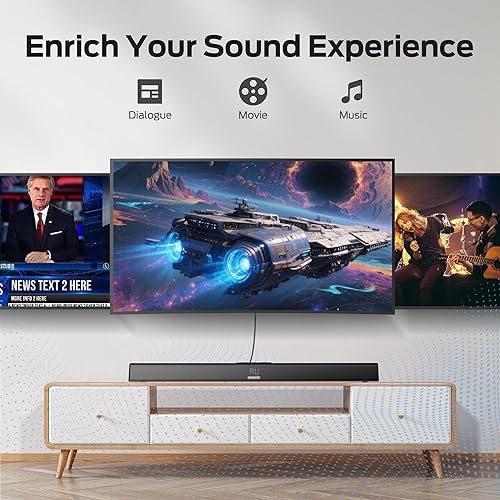 Miniatura 6 de Monster Barra de sonido SB100 para Smart TV, barra de sonido de 120 W con sonido dinámico DSP, pantalla LED, fácil configuración, Bluetooth 5.4,