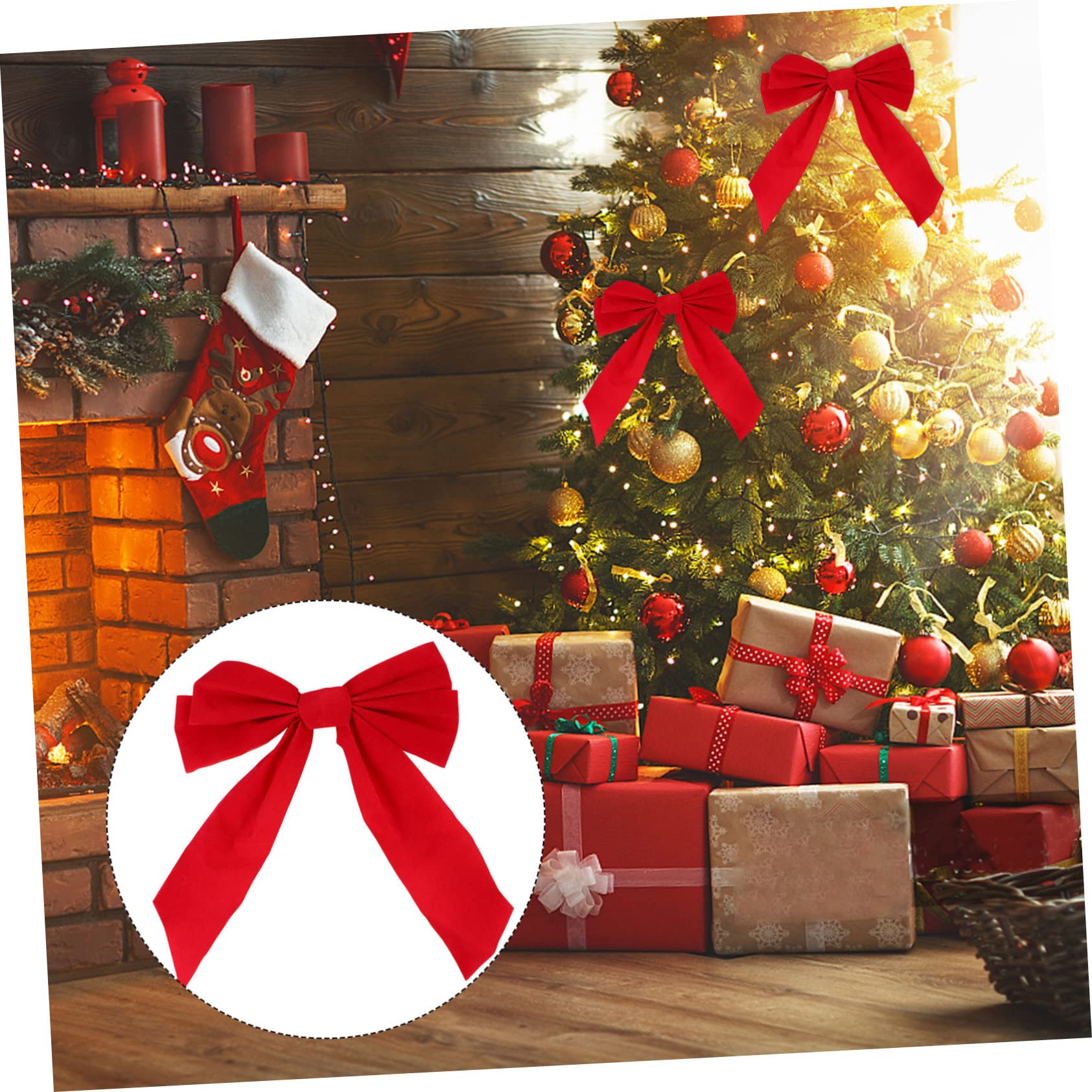 Cabilock 30 Piezas Lazo de Navidad Diver Christmas Tree Lazos para Regalos decoración navideña Guirnalda Regalos para embutidoras de Calcetines Arco de árbol de Navidad Arco de Navidad Mini