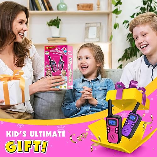 Miniatura 6 de Wishouse Walkie Talkies para niños recargables de largo alcance, regalo de cumpleaños de Navidad para niñas de 4, 5, 6, 7, 8, 9 años, equipo de