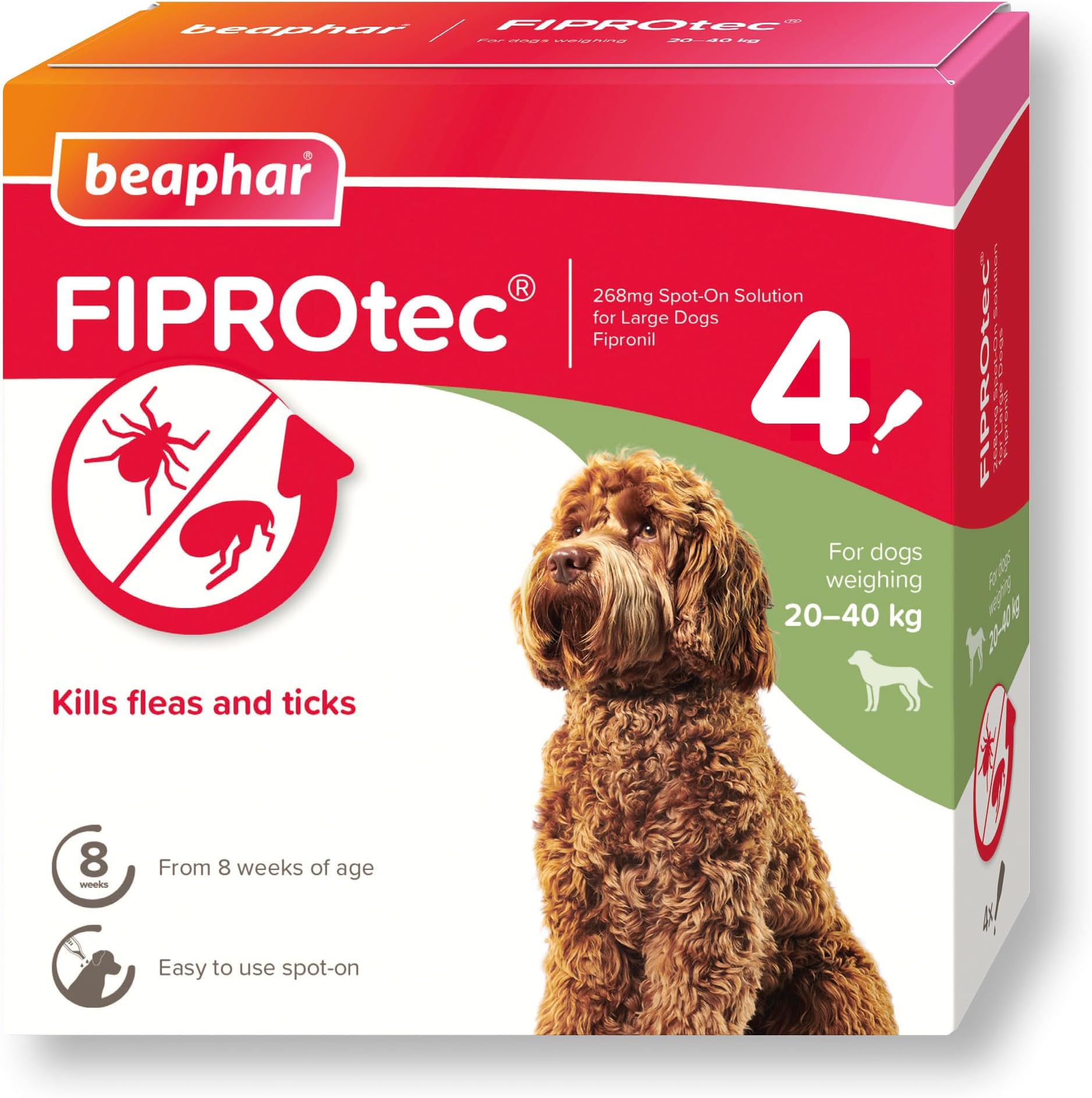 Beaphar Fiprotec for Medium Dog, 4 Pipettes