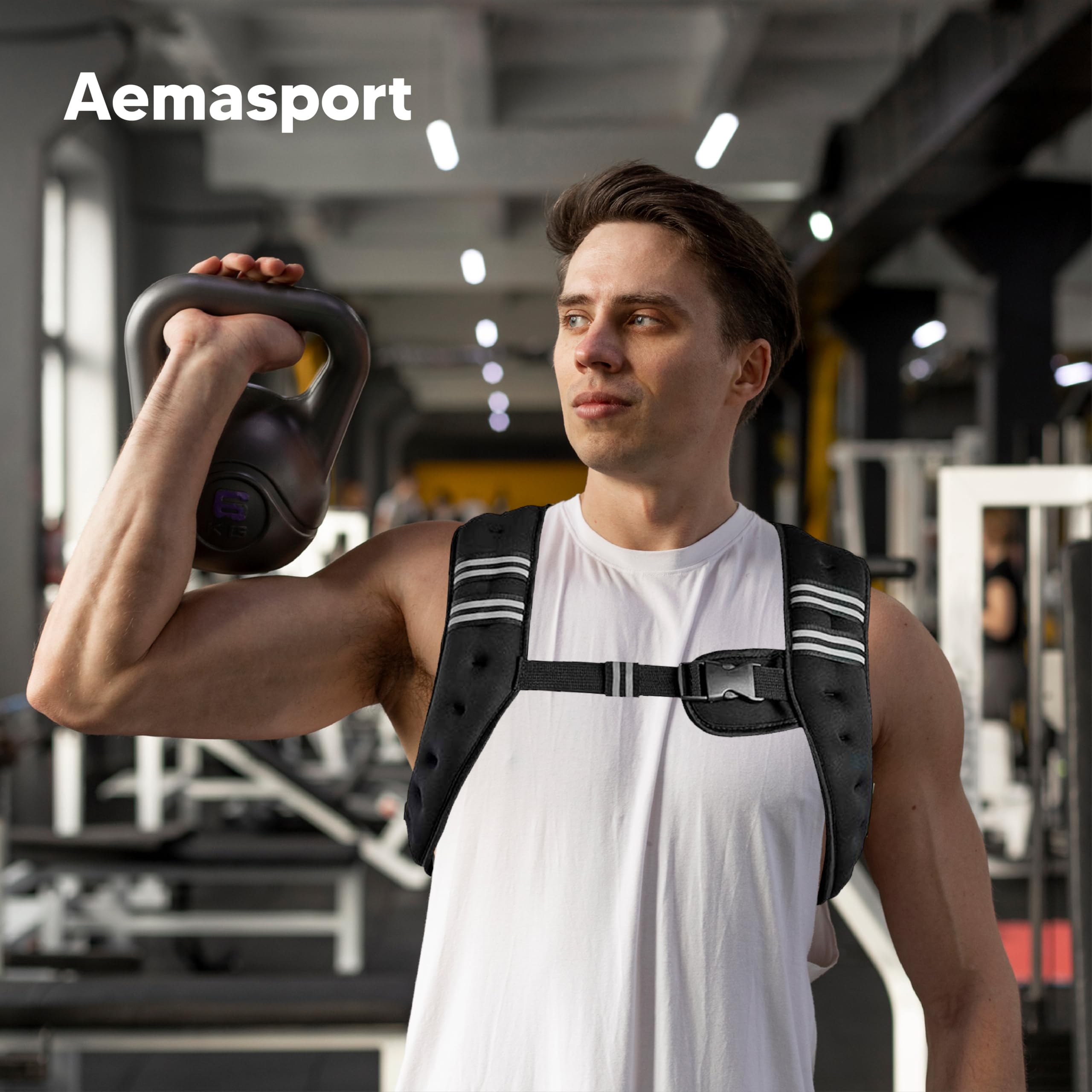 Chaleco Lastrado de 5/10Kg con Tira Elástica y Hebilla Regulable para Entrenamiento de Fuerza en Gimnasio o Casa - Chaleco Pesa Entrenamiento para Cossfit, Cardio – Chaleco Lastrado con Bolsillos
