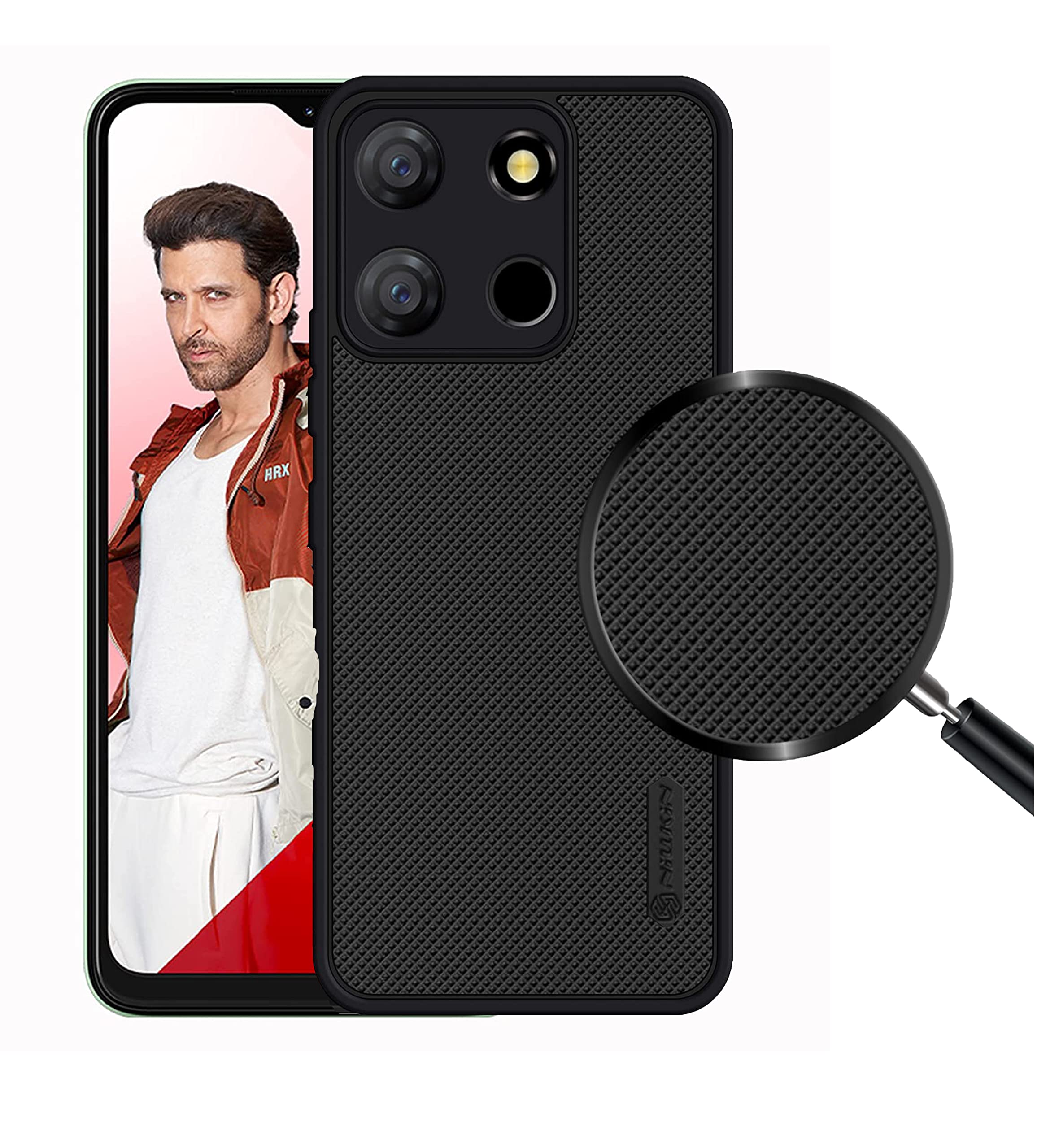 fabe kee Super Frosted Shield Pro Back Silicone Soft Mobile Case for Itel A60 Dotted Slim-Fit Design TPU Shockproof Cover