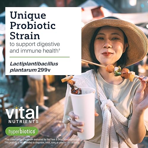 Miniatura 6 de Hyperbiotics Vital Nutrients IBS Probiotic  Reduce los síntomas del SII*  Probiótico vegano clínicamente estudiado para aliviar el SII de hinchazón,