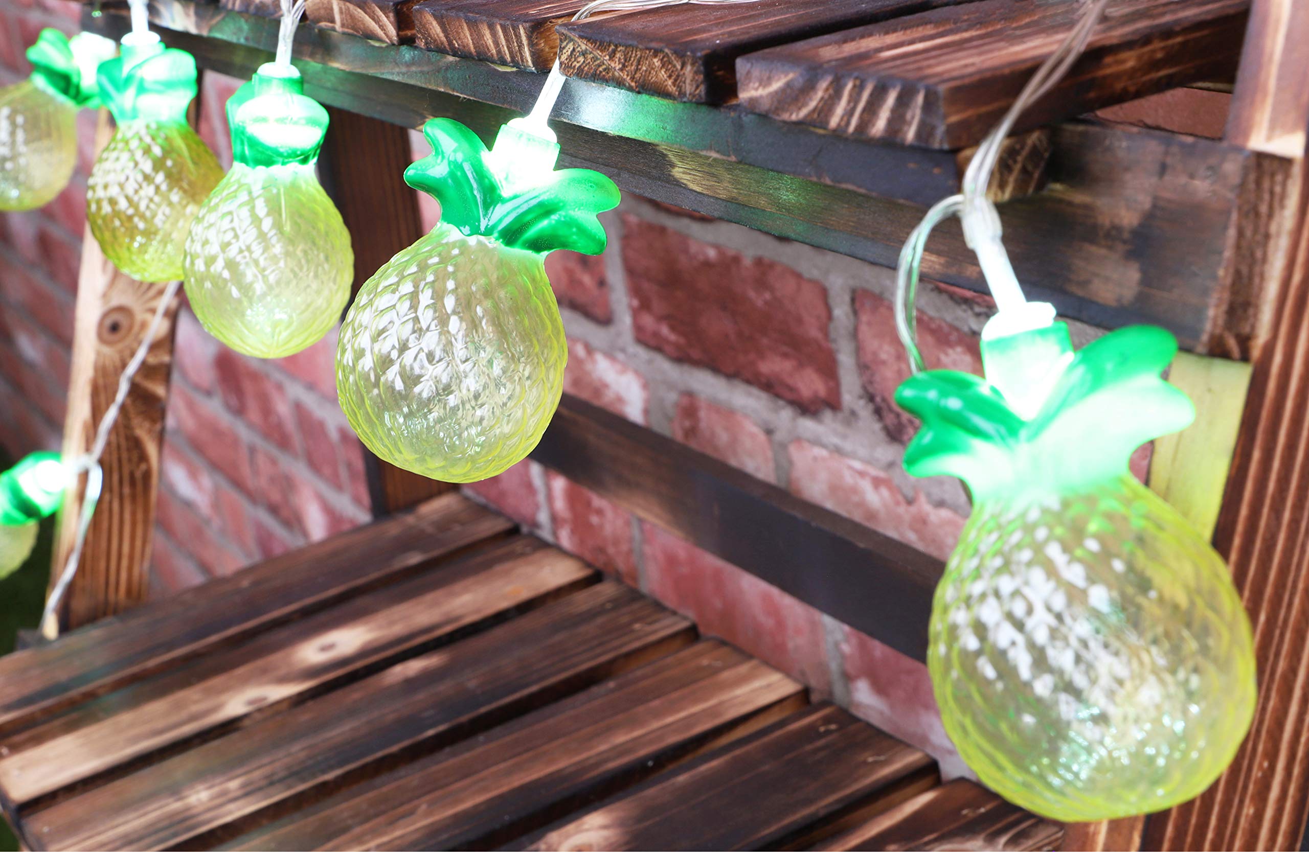 Christmas Concepts Pineapple Shade Christmas Concepts® 10 White Battery Operated Led Lights With Shades - Christmas String Lights - Party Lights - Decorative Lighting (Pineapple Shade)