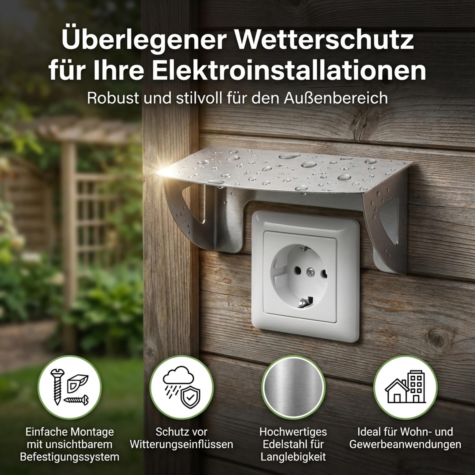 Beschermdak voor huisintercom voor 1 stopcontact, spatbescherming, afdekking, weerbescherming, lichtschakelaar, IP44, intercominstallatie, deurintercomsysteem, bel, IP44, schakelaarbescherming, dak, zwembadcontactdoos, buitenstopcontact Beschermdak voor huisintercom voor 1 stopcontact, spatbescherming, afdekking, weerbescherming, lichtschakelaar, IP44, intercominstallatie, deurintercomsysteem, bel, IP44, schakelaarbescherming, dak, zwembadcontactdoos, buitenstopcontact