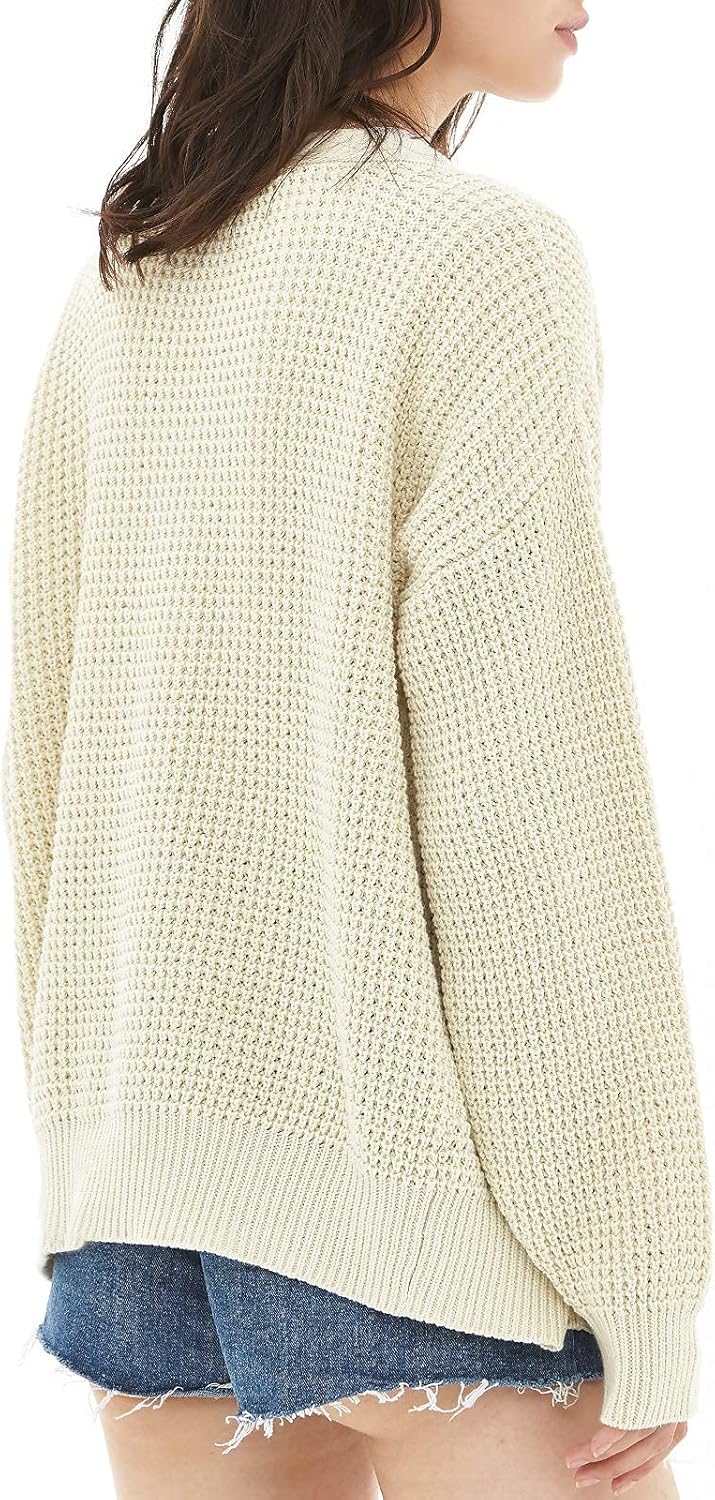 QUALFORT Cardigan Sweaters for Women 100% Cotton Button-Down Oversized Knit Outerwear Fall Tops for Women 2026 - Image 5