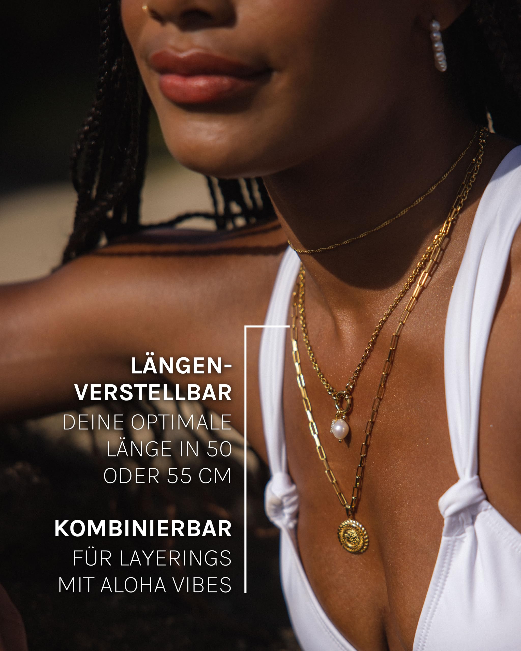 Purelei Waina Kette Damen – Halskette Damen aus langlebigem Edelstahl – Wasserfeste Kette – 50-55 cm Länge verstellbar – Halskette für deinen individuellen Look