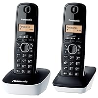 Panasonic KX-TG1612JTW Telefono Cordless DECT Doppio con Base Montabile a Parete