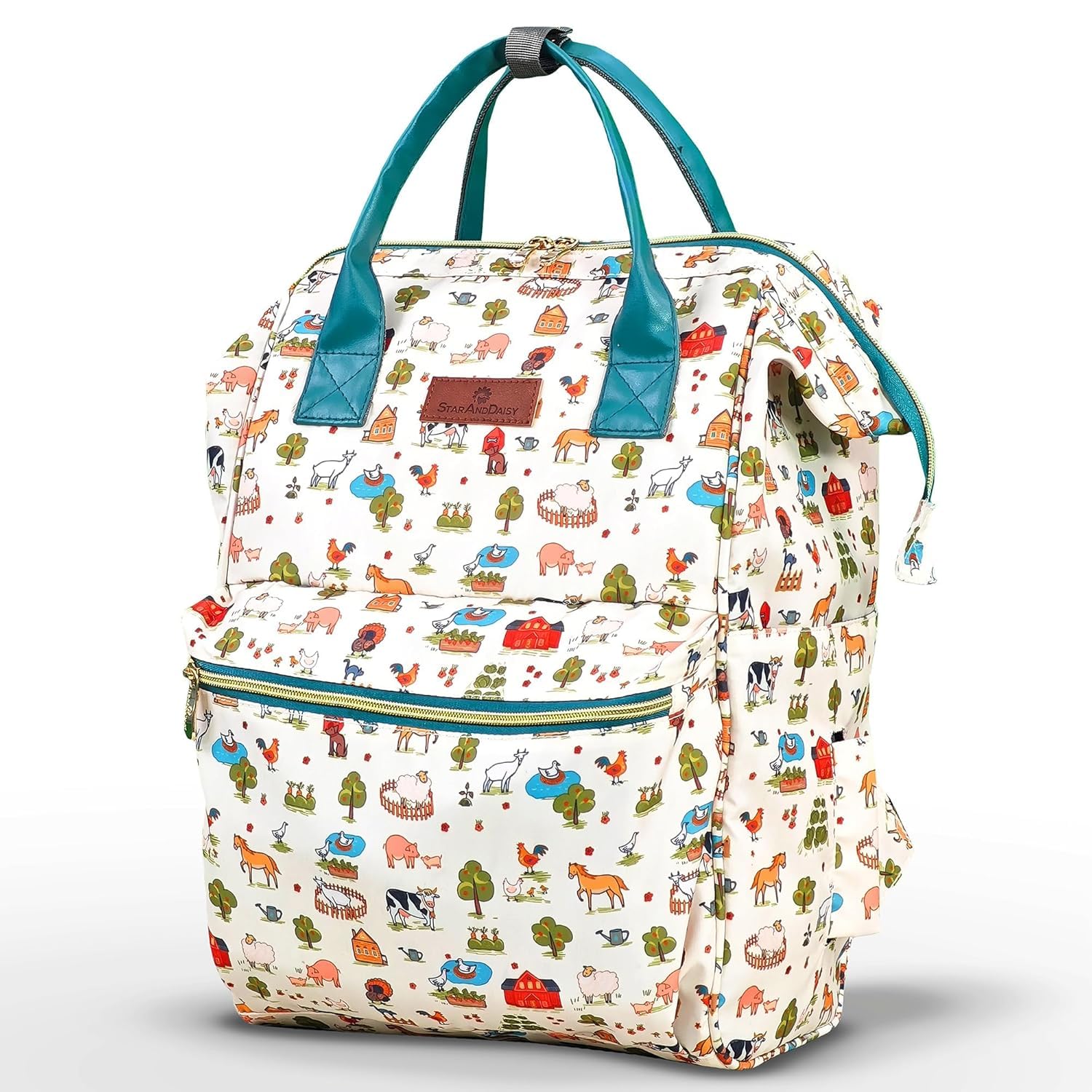StarAndDaisy Baby Diaper Bag for Mother Travel/Diaper Bags for Mother/mom for Travel with Laptop Pocket, Multi-Compartments, Insulated Bottle Pockets, Waterproof, Ultra soft fabric - Animal Print-image-29