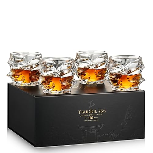 TSUKIGLASS® Storm Premium Japanese Crystal Whisky Glasses Set of 4