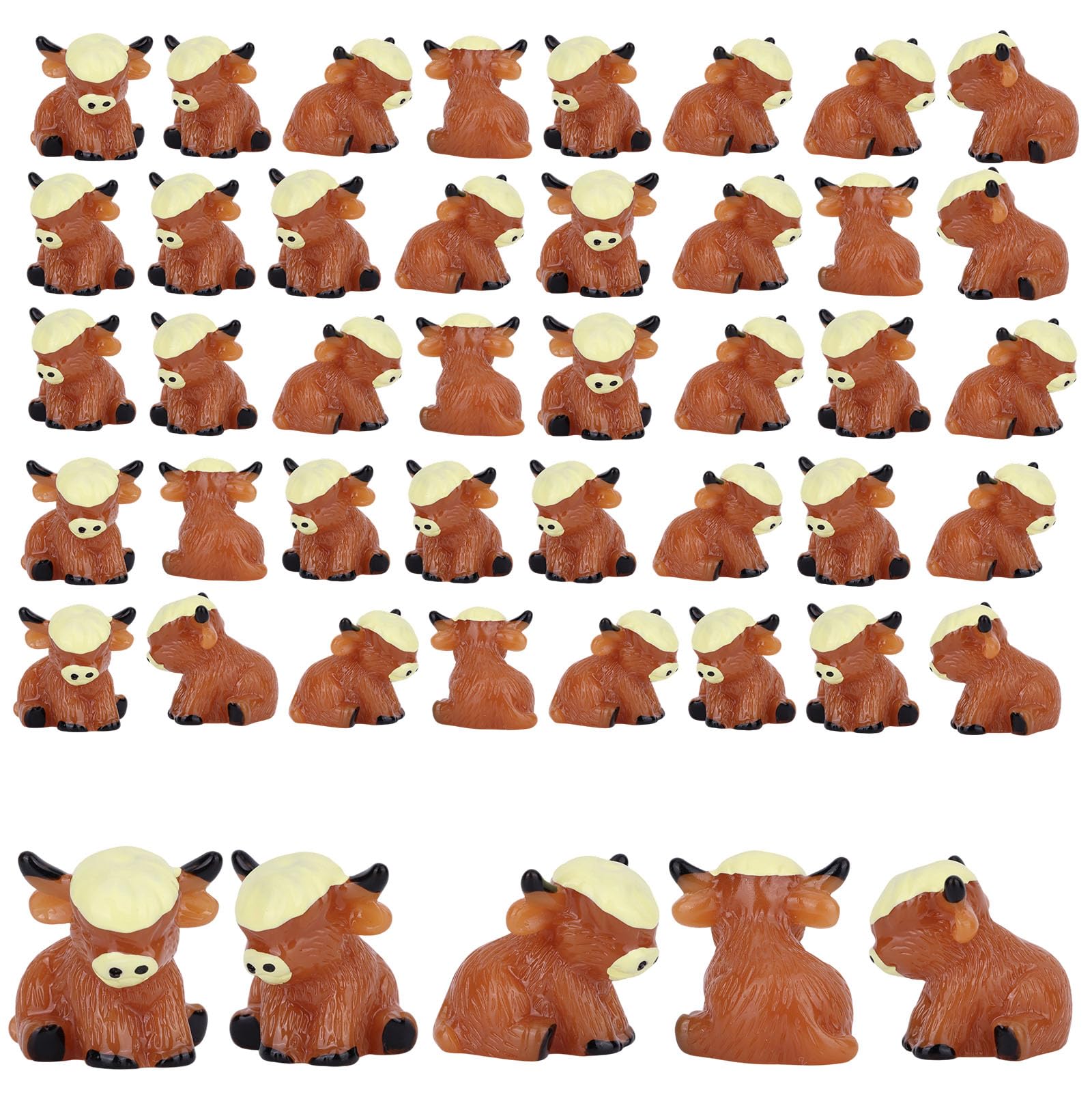 25pcs Mini Highland Cow Figurines