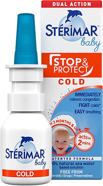 STÉRIMAR Baby Stop & Protect Cold - 100% Natural Sea Water based Nasal Spray - 15ml Pump