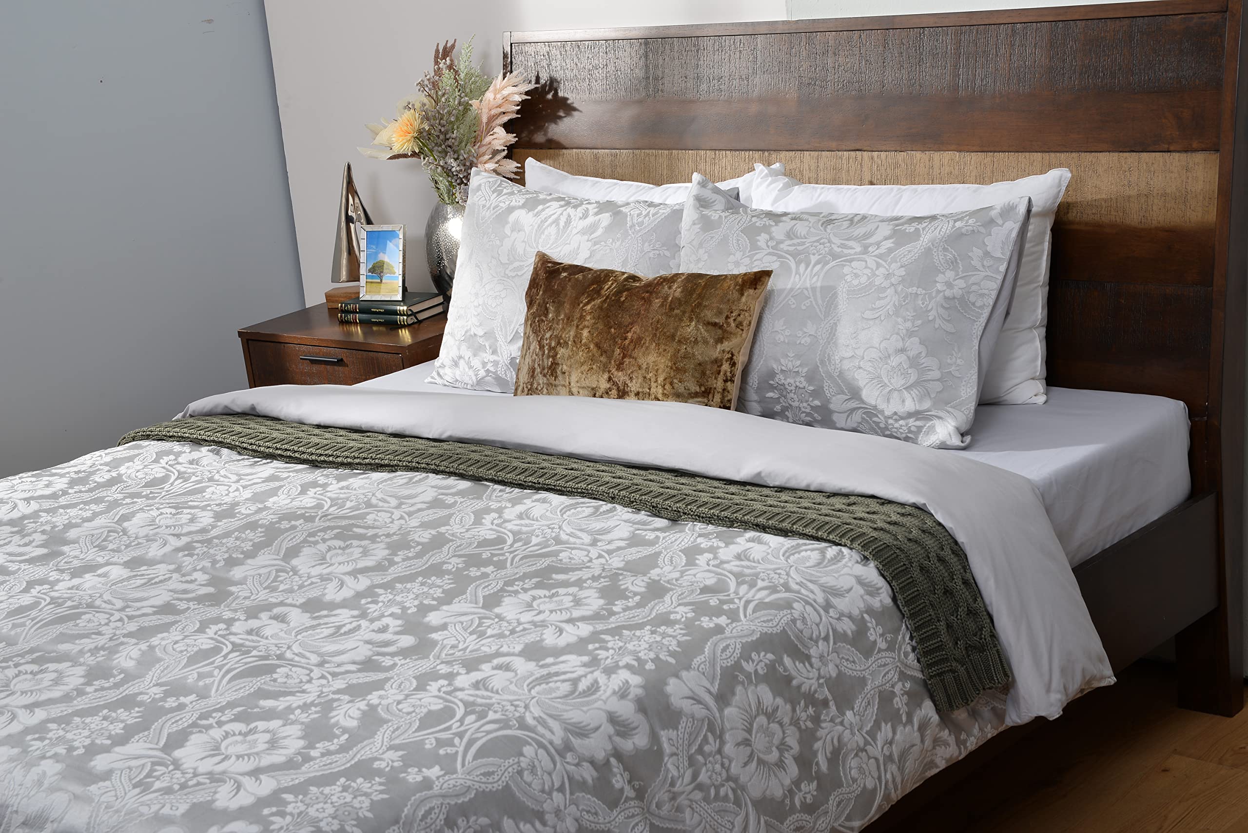YF41367118 4-teiliges Bettwäsche-Set Audrey 200x220cm grau