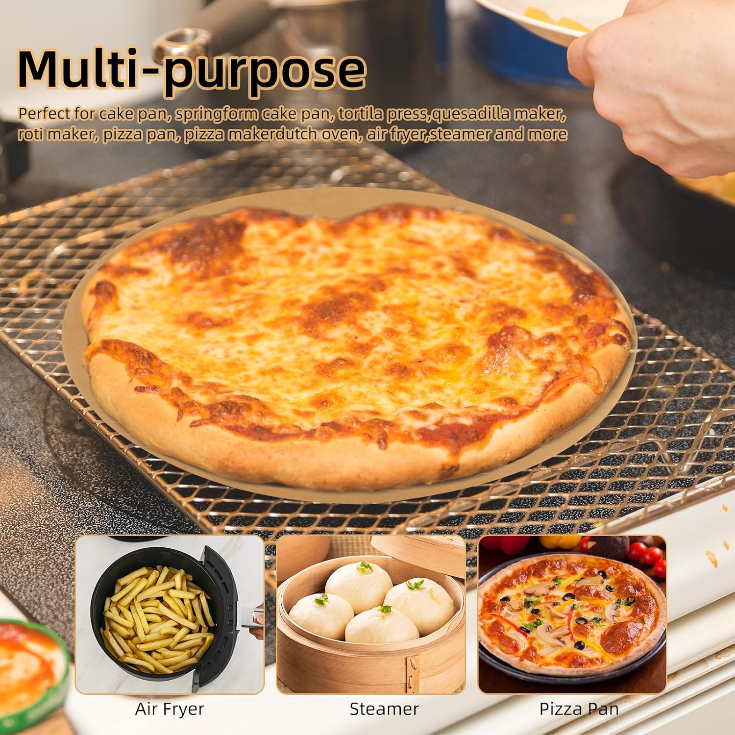100PCS 12 Inch Parchment Paper Rounds, Unbleached Pre-Cut Non-Stick Baking Sheets for Cake Pans, Pizza, Cookies & More