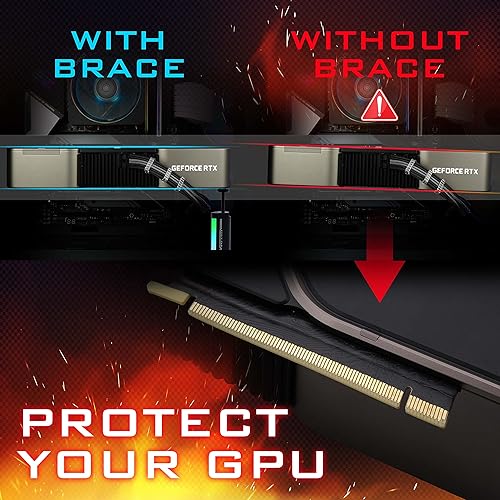Miniatura 3 de EZDIY-FAB Soporte de soporte de GPU,Soporte de tarjeta gráfica ARGB de 5V 3PIN, Soporte de soporte de GPU altura ajustable,Soporte de aluminio para