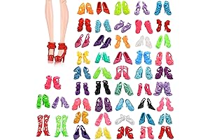 50 Pairs 11.5 Inch Doll High Heels - Rose Red and Gray