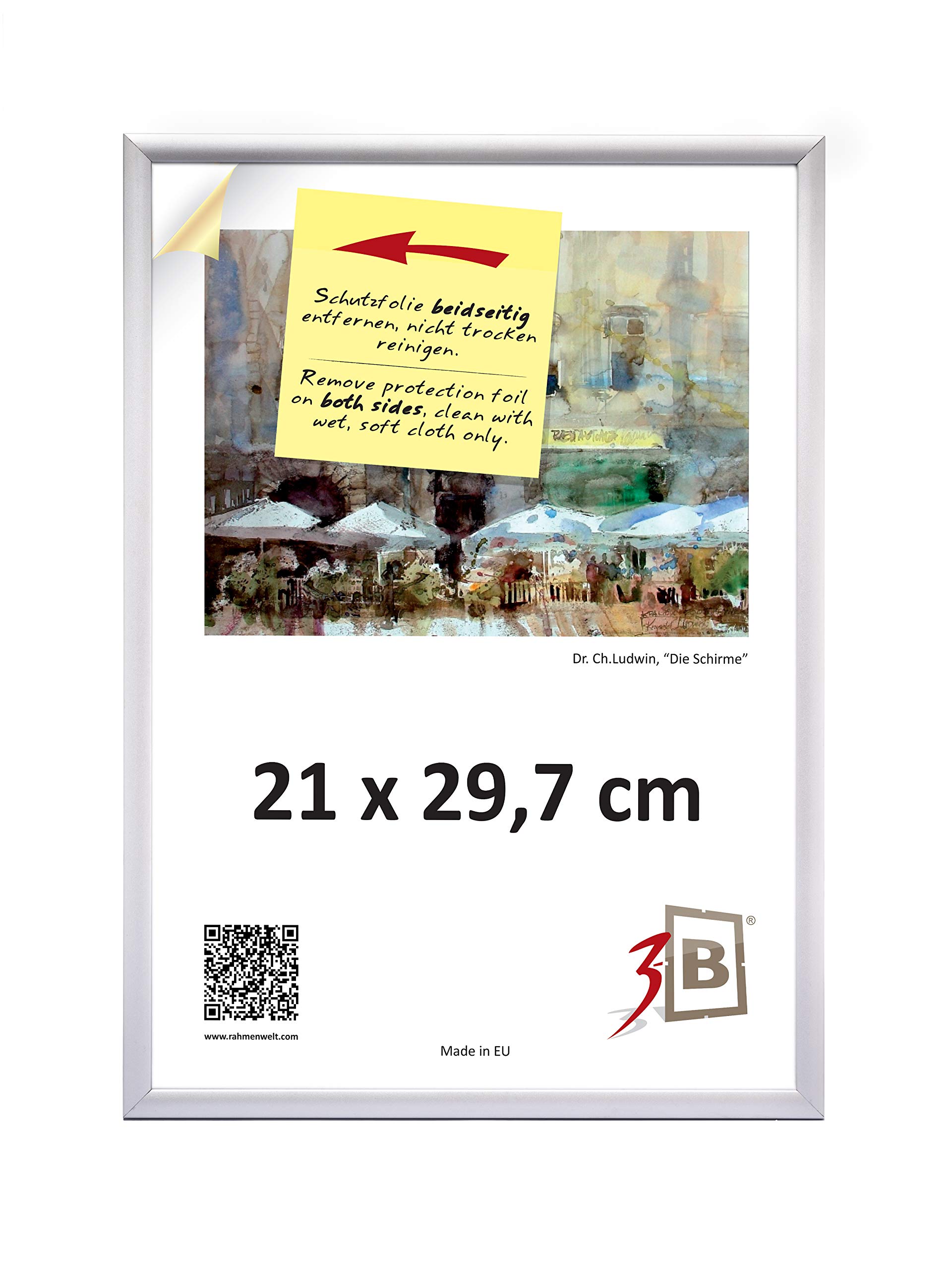 Cadre Photo Alu A4 (21x29,7 Cm) - Argent Mat - Mural/Table